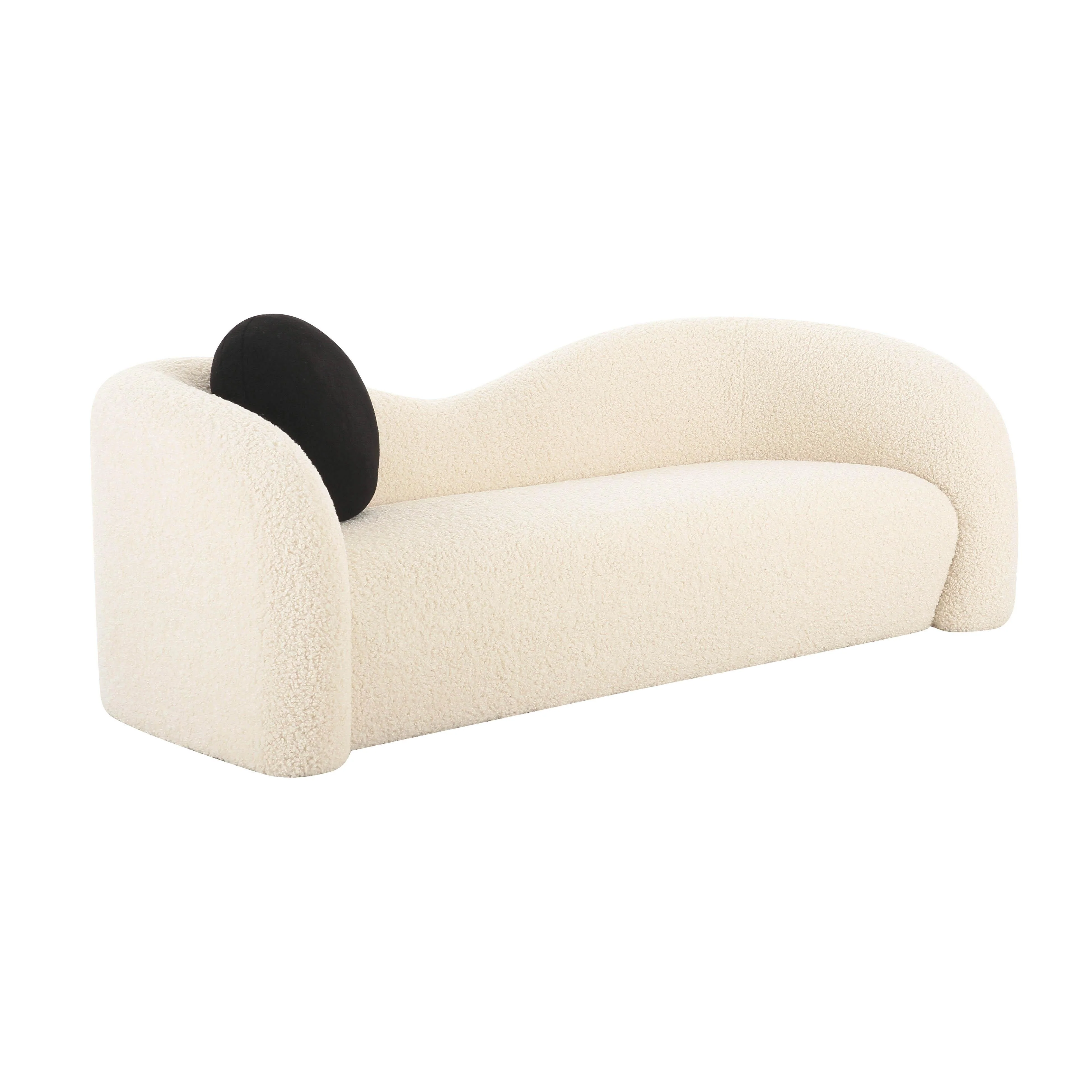 Leonie Beige Faux Shearling 84" Sofa - Image 7