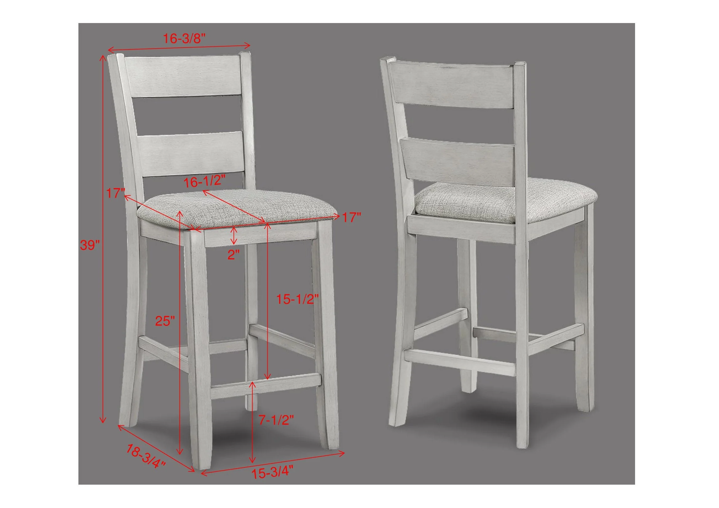 Lester Driftwood 5-Piece Counter Height Set - Image 3