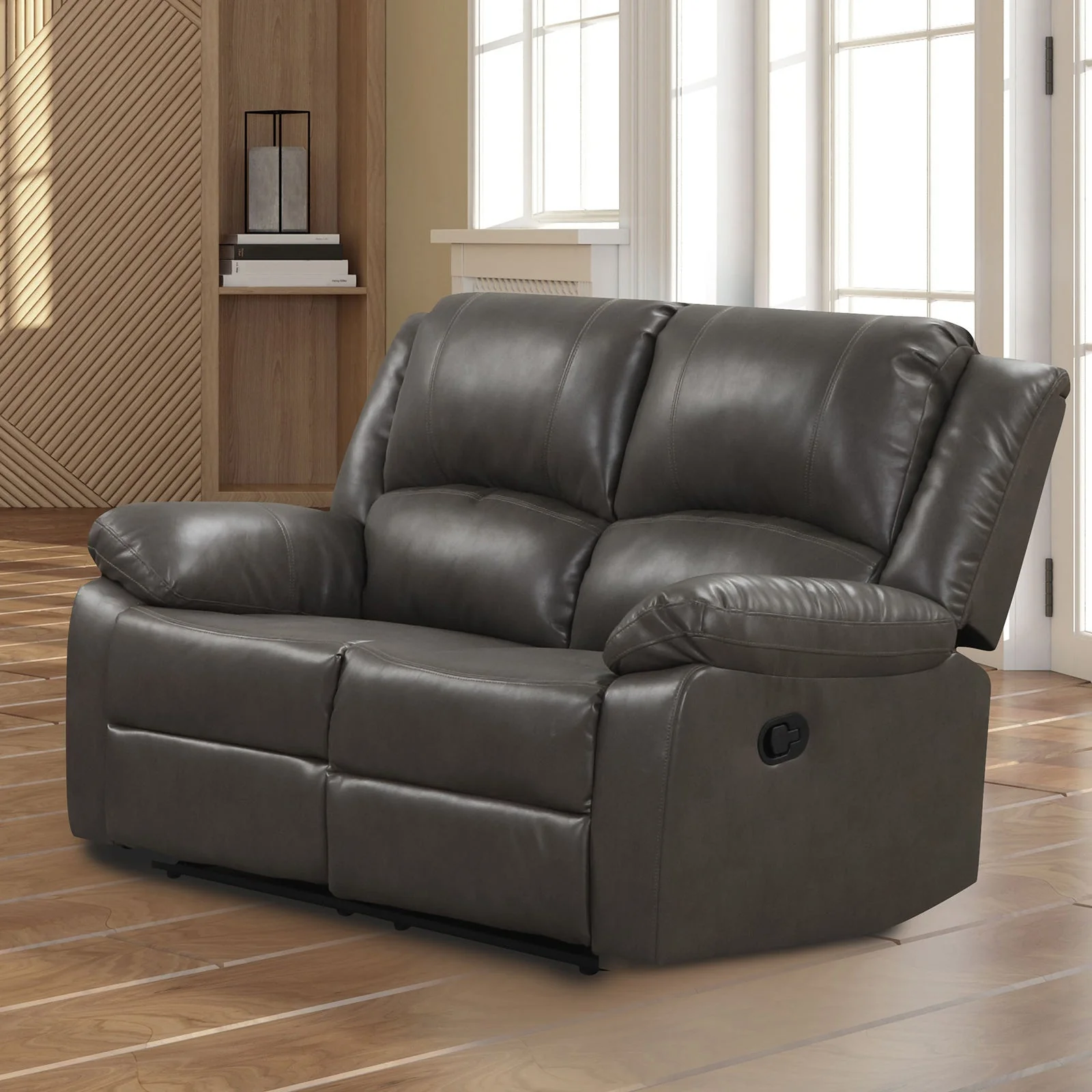 Letha Gray PU Leather Sofa & Loveseat - Image 2