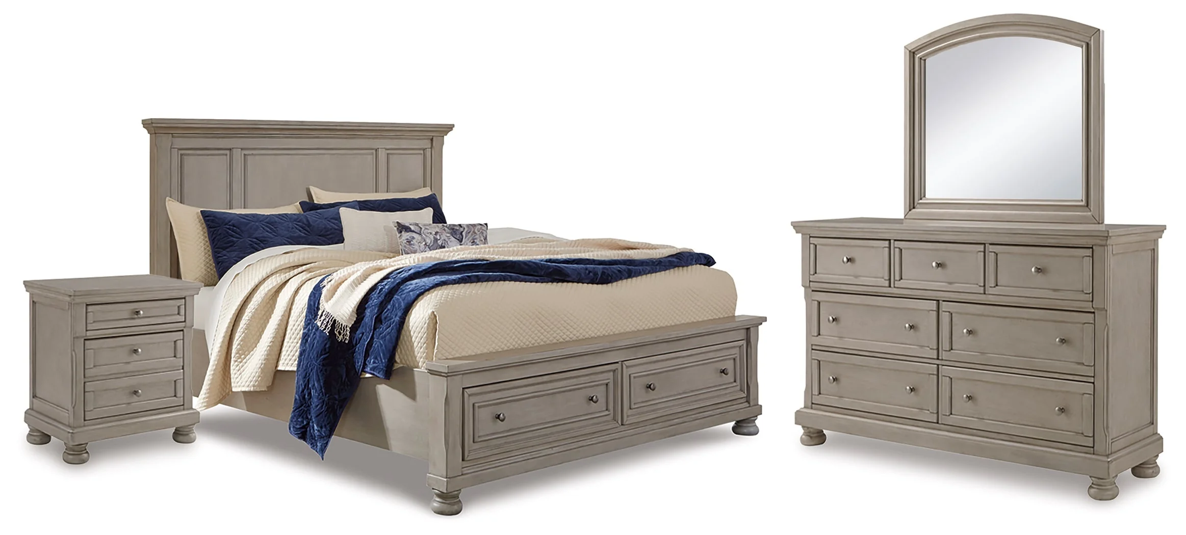 Lettner Light Gray Storage Platform Bedroom Set - Image 6
