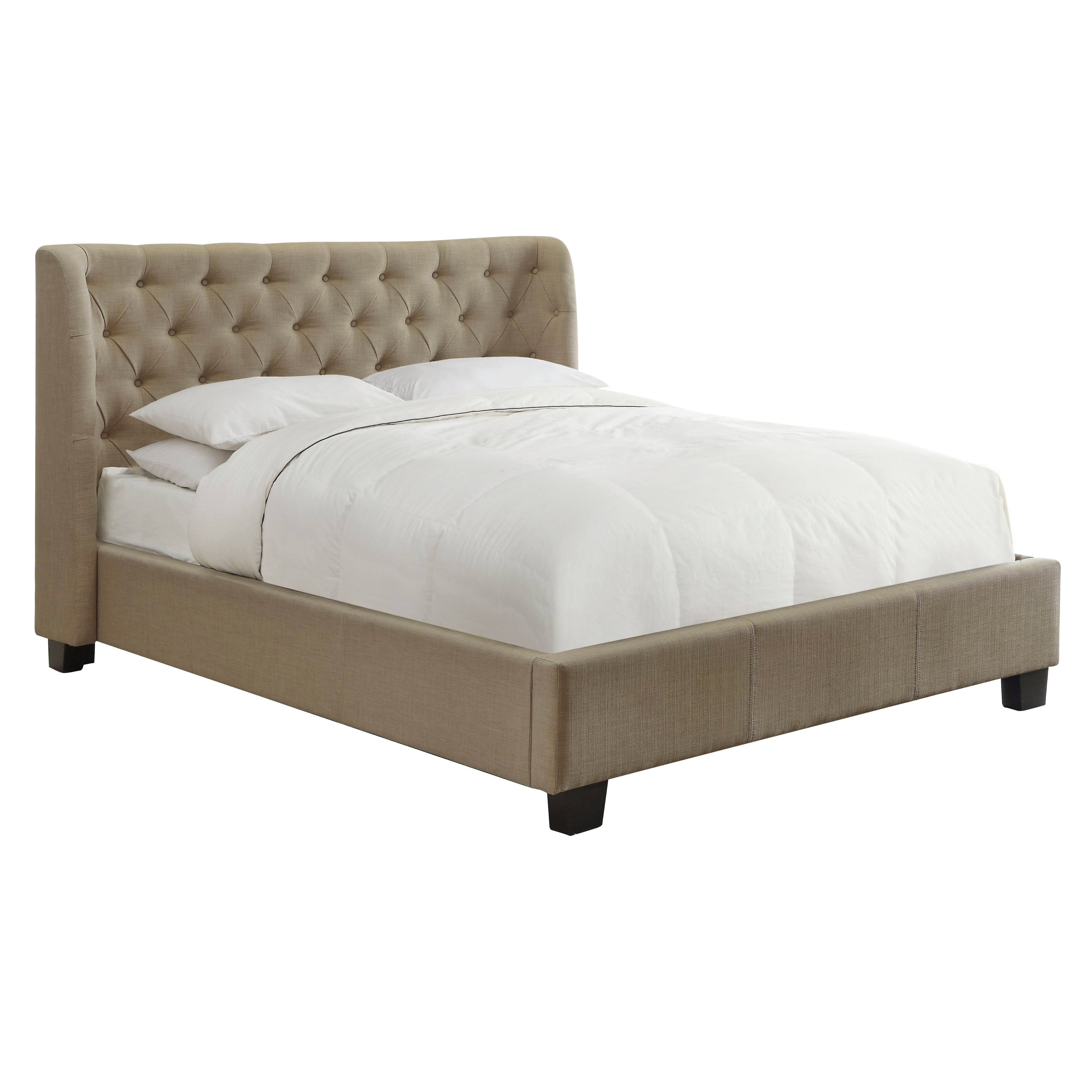 Levi Tufted Platform Bed in Toast Linen - Image 6