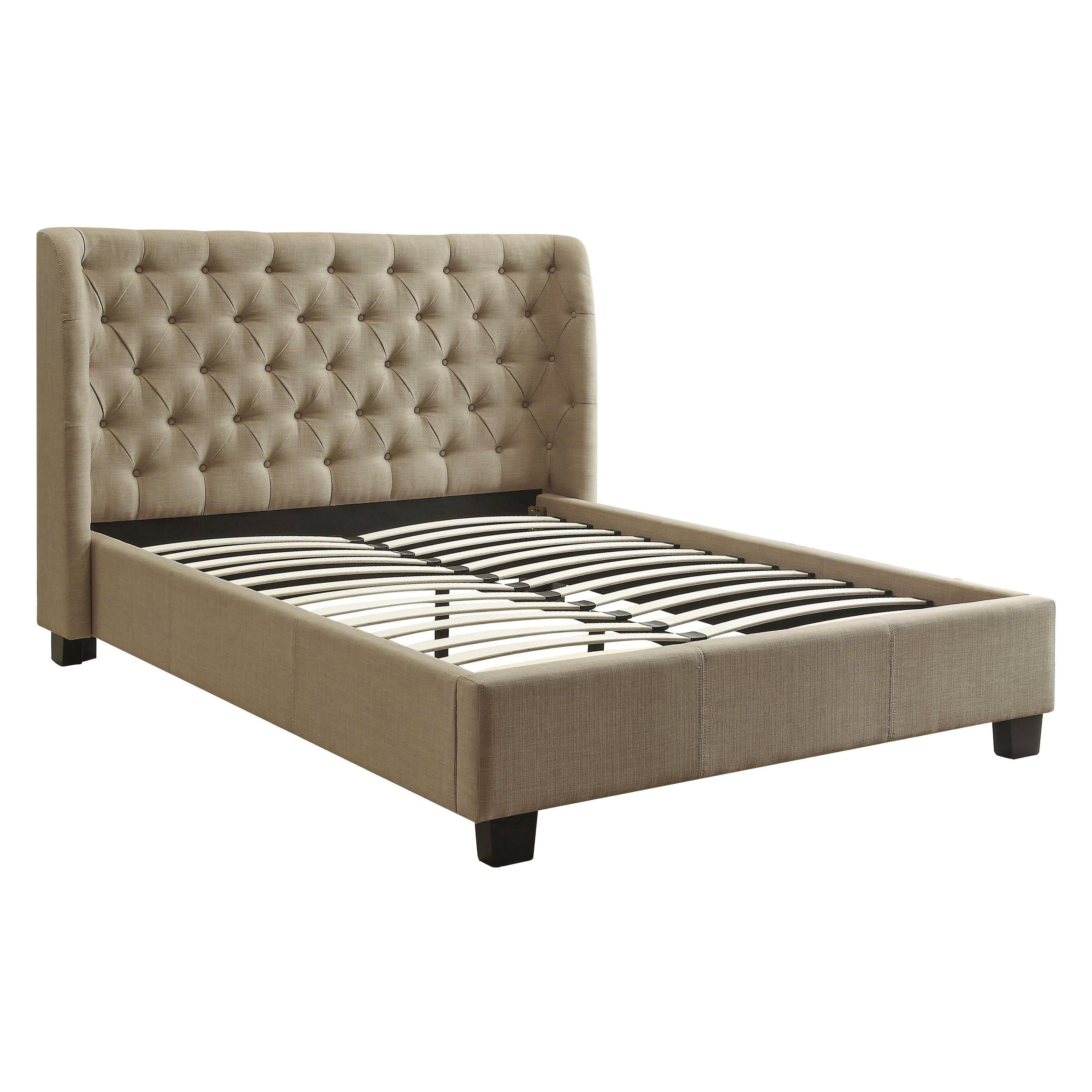 Levi Tufted Platform Bed in Toast Linen - Image 8