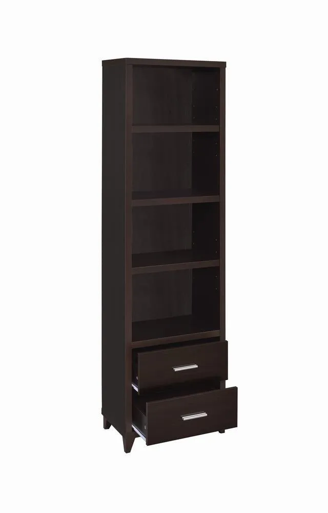 Lewes Cappuccino 2-Drawer Media Tower - Image 4