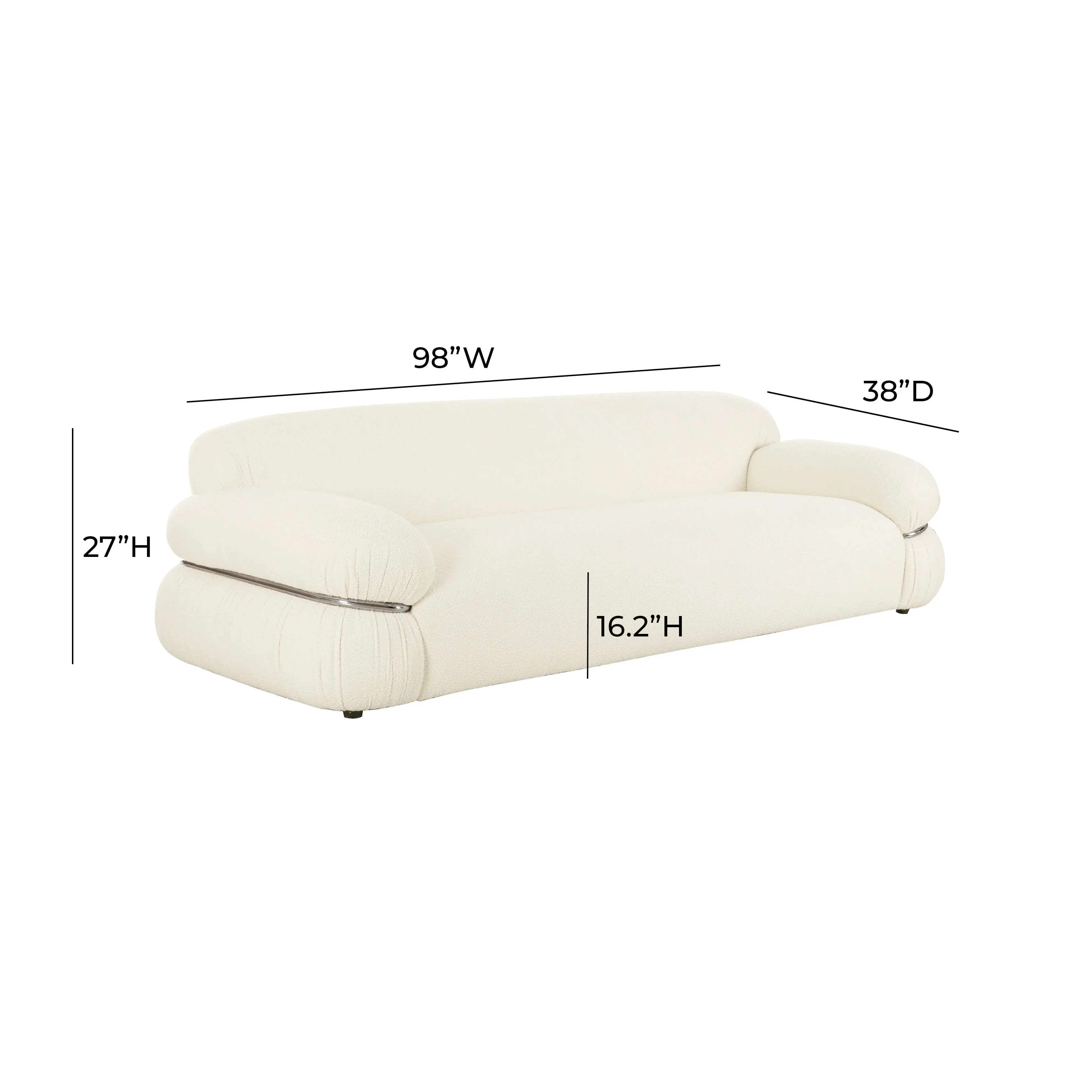 Leyla Cream Boucle Sofa - Image 5