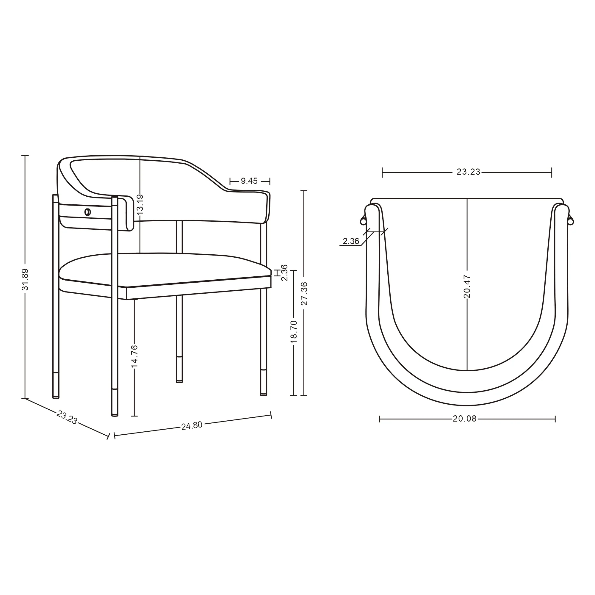 Lia Dining Armchair in Grey - Image 3