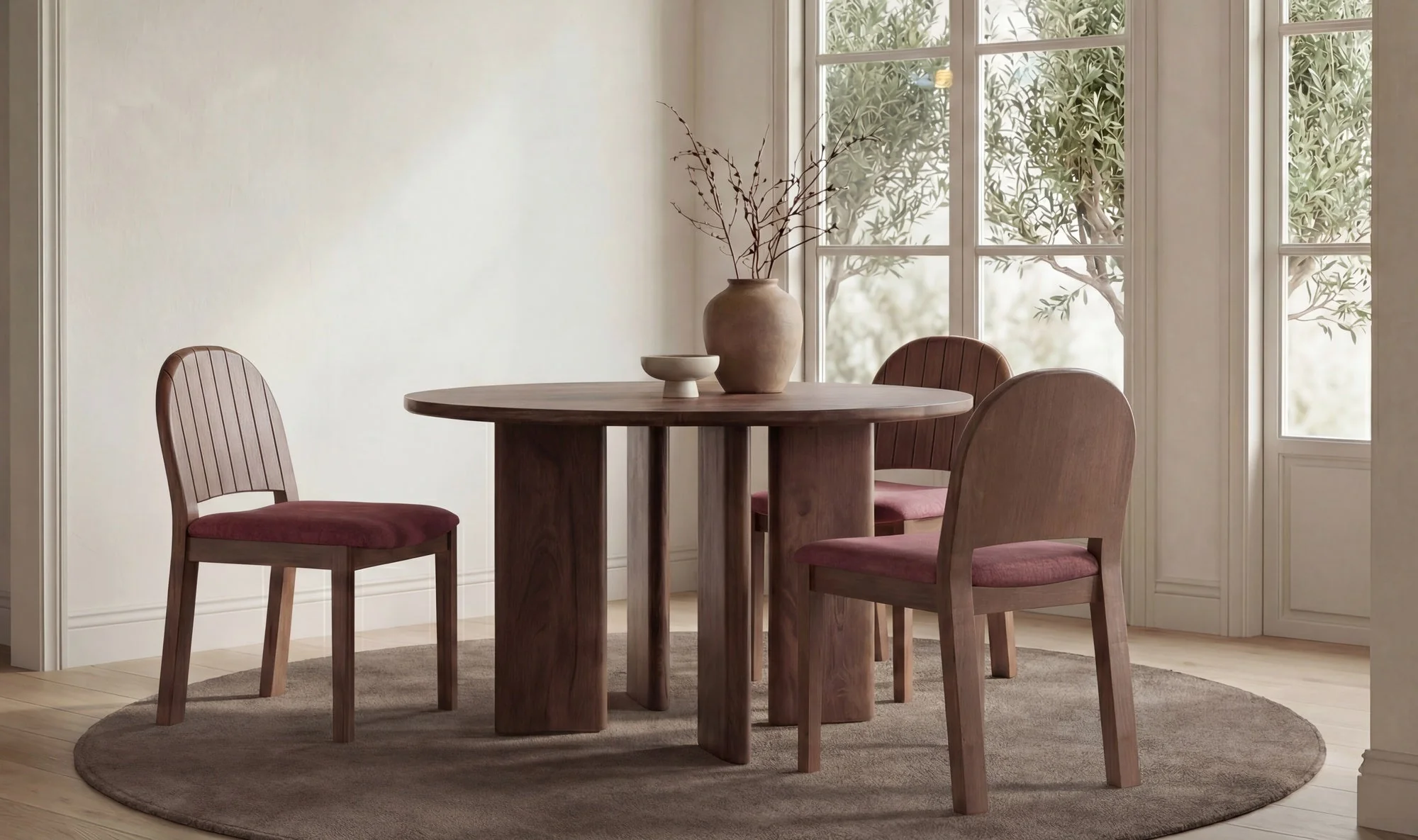 Lia Round Dining Table Dark Brown - Image 5