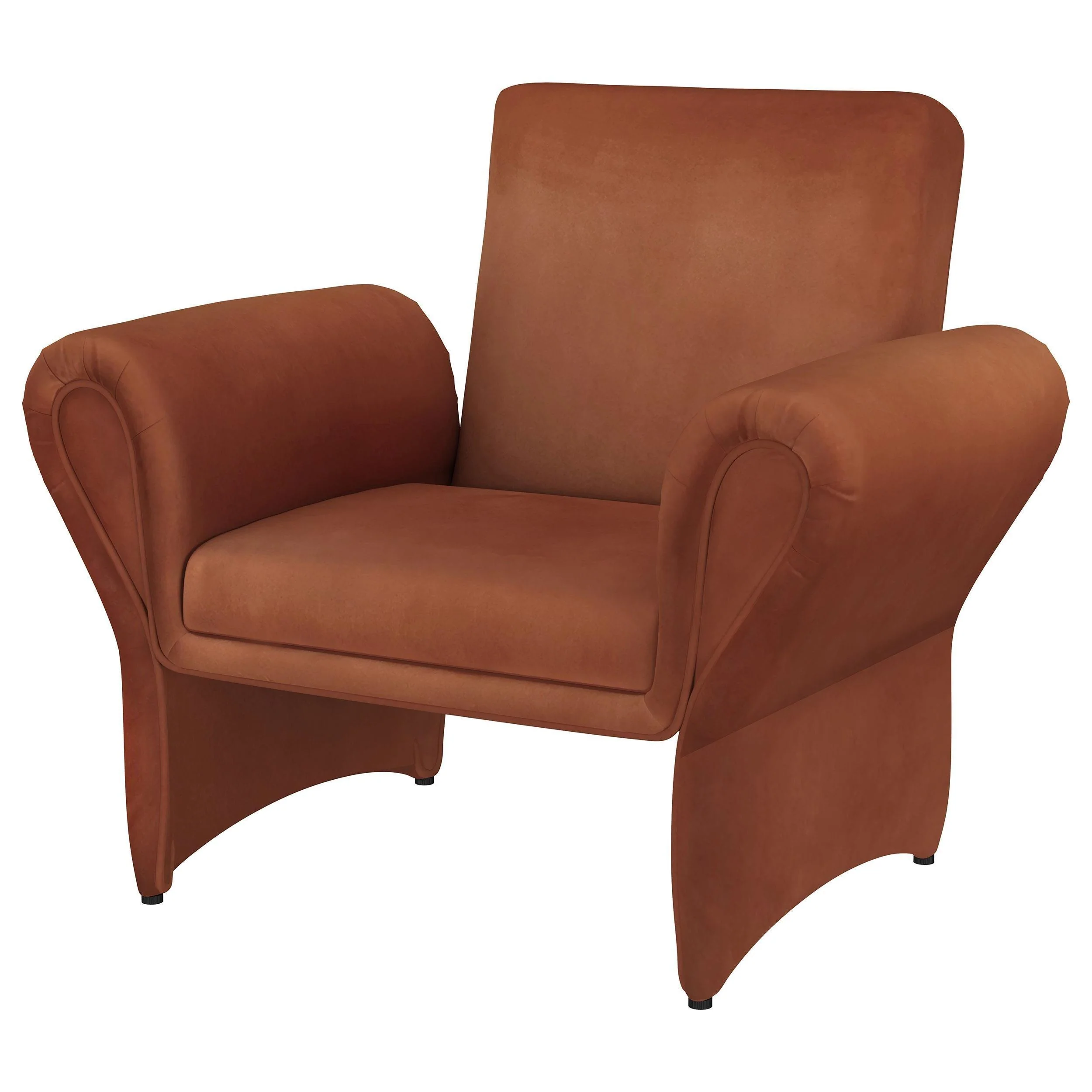 Liana Rust Orange Upholstered Roll Arm Accent Armchair - Image 3