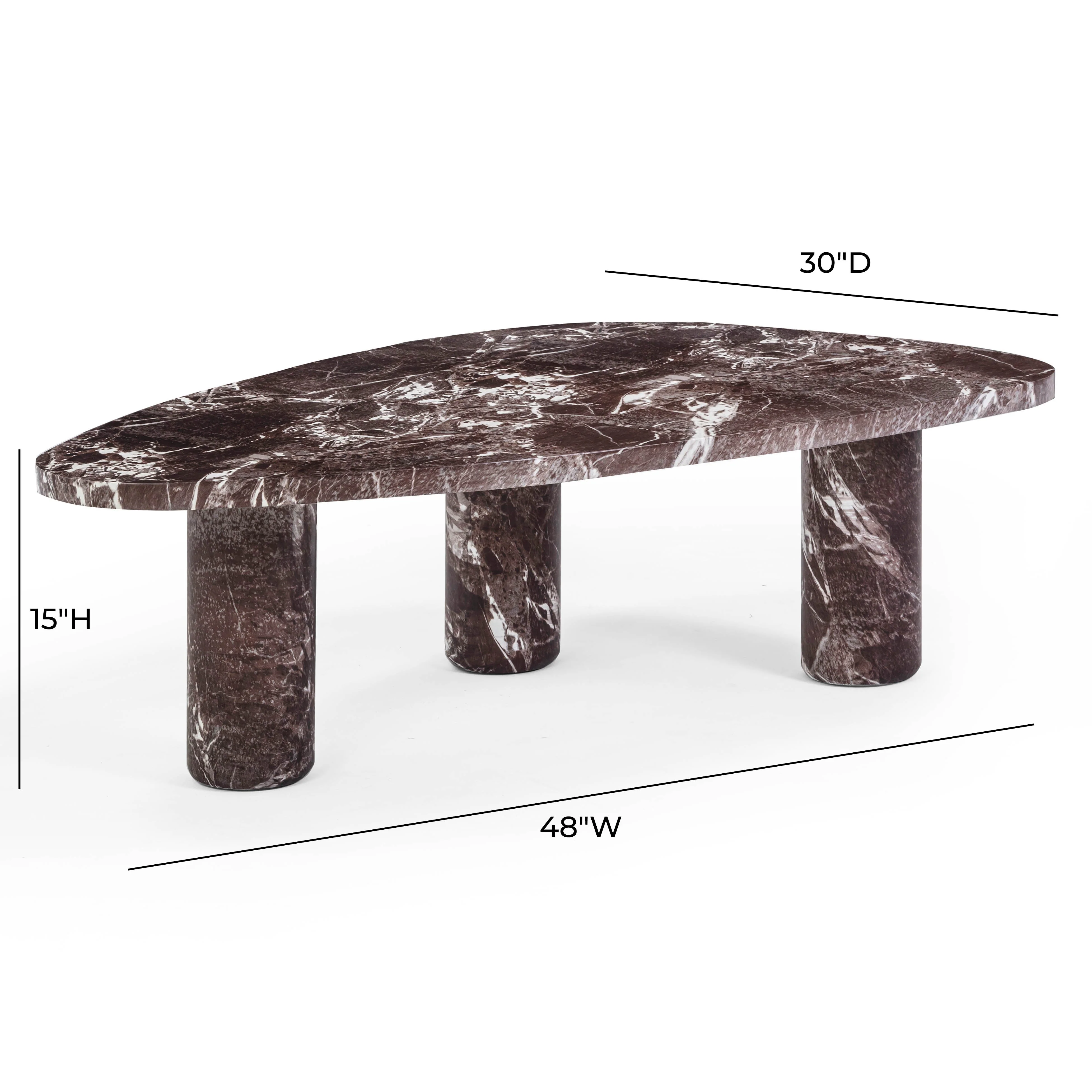 Libby Faux Red Levanto Marble Indoor/Outdoor Coffee Table (36"-48") - Image 15