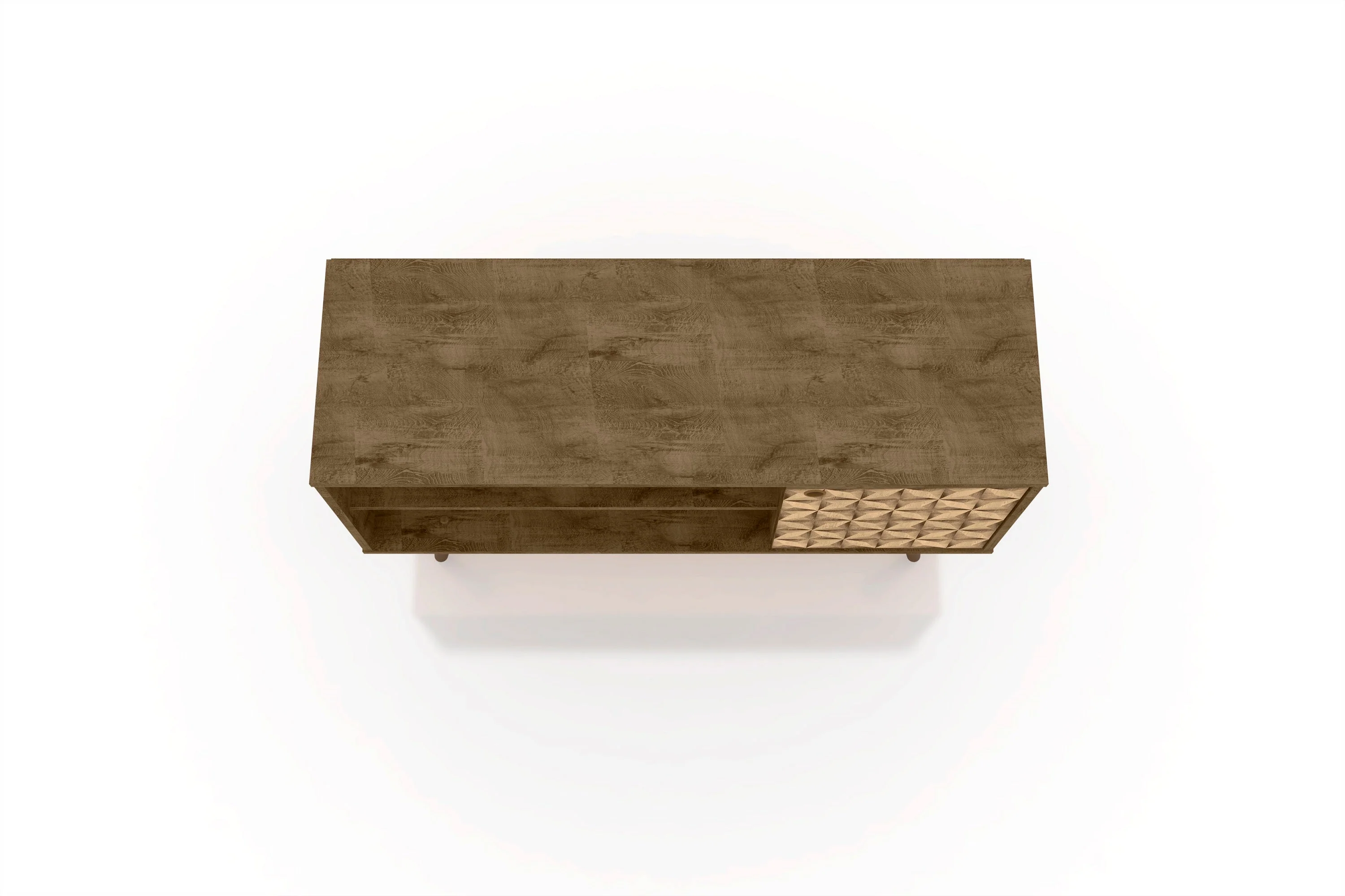 Liberty 42.52 TV Stand in Rustic Brown and 3D Brown Prints - Image 7