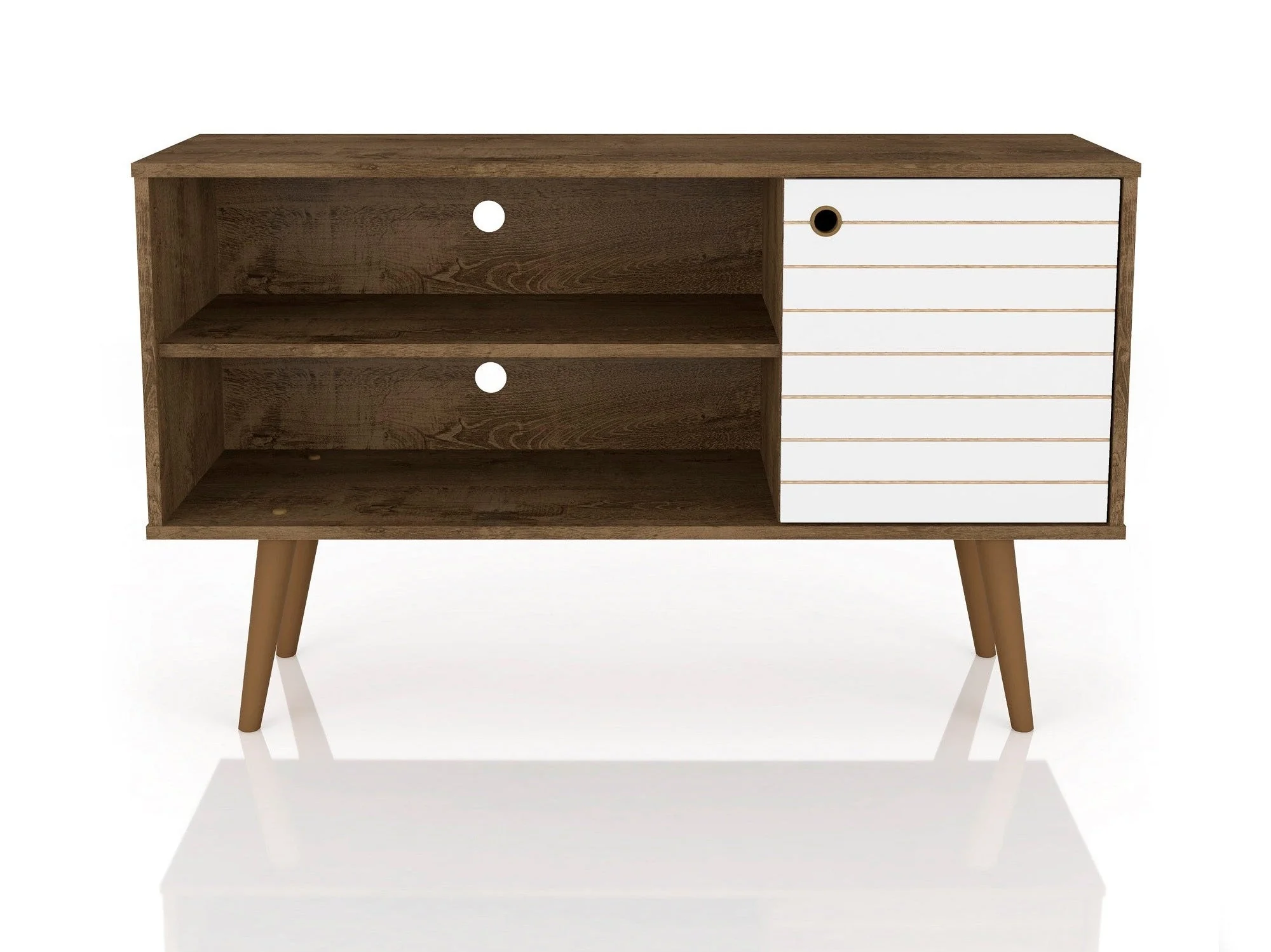 Liberty 42.52 TV Stand in Rustic Brown and White