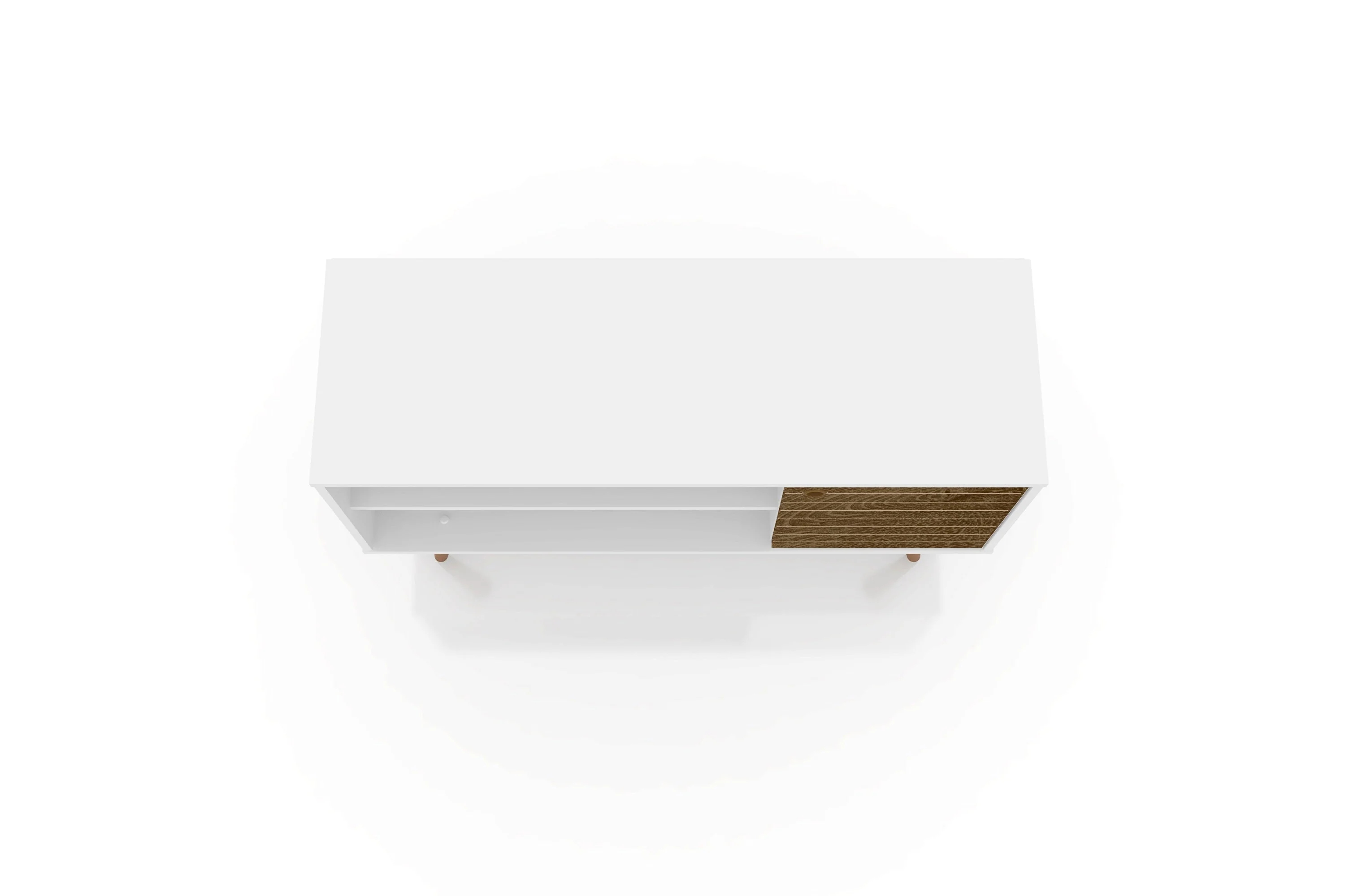 Liberty 42.52 TV Stand in White and Rustic Brown - Image 7