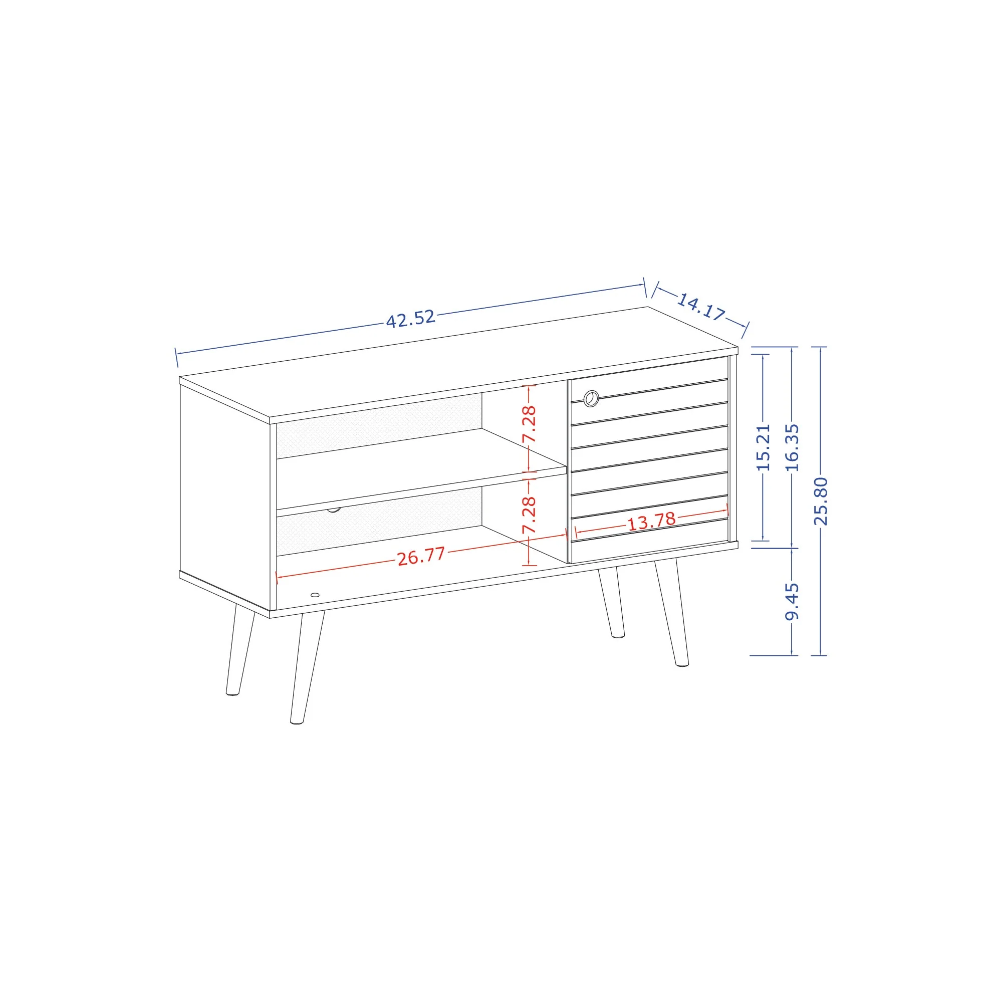 Liberty 42.52 TV Stand in White and Yellow - Image 3