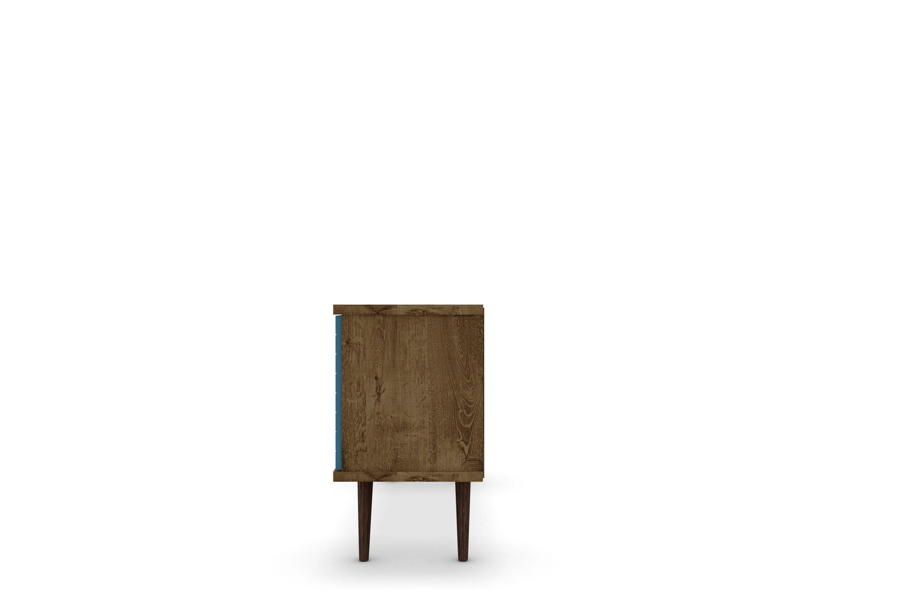 Liberty 53.14" Mid-Century Modern TV Stand in Rustic Brown and Aqua Blue - Image 5
