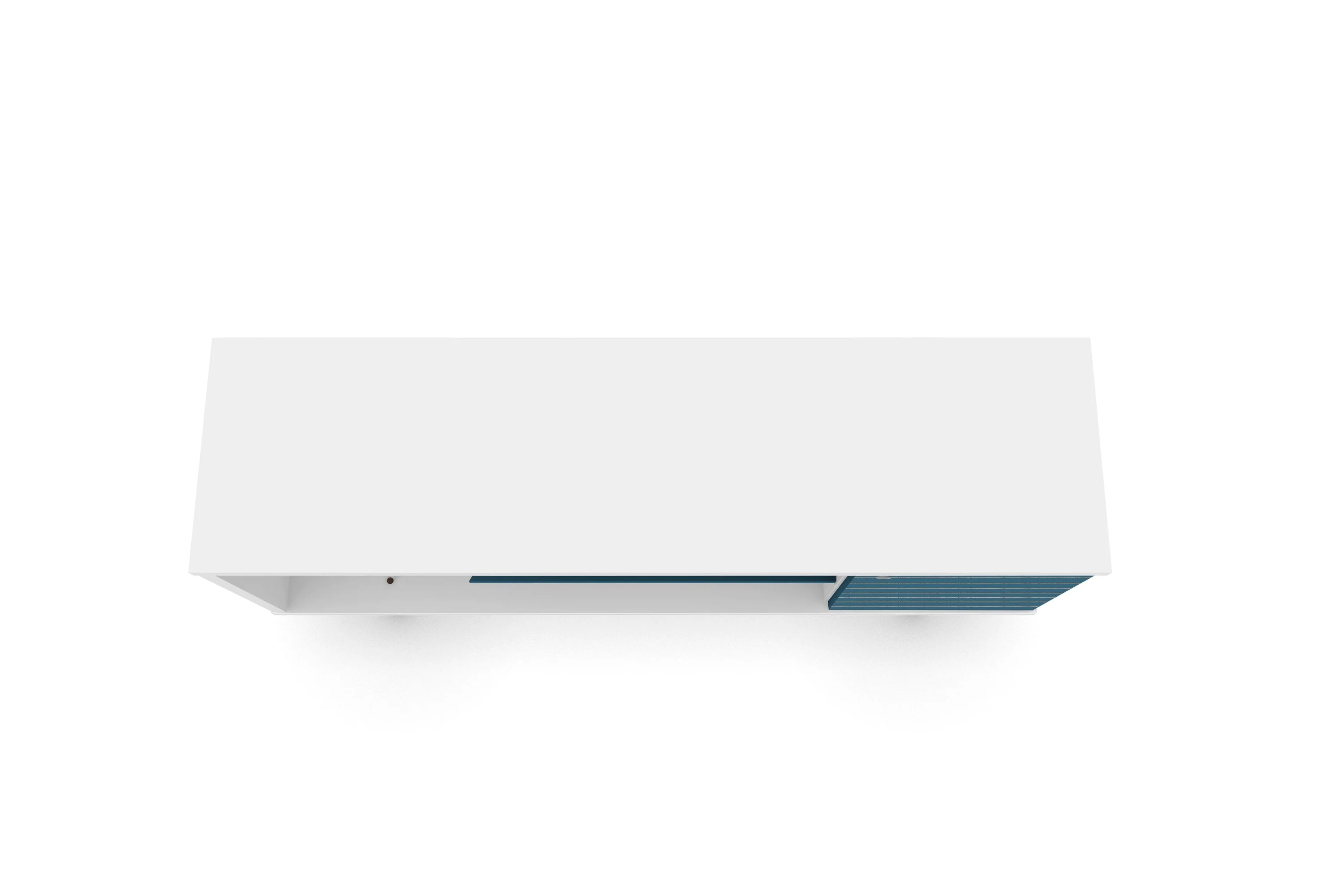 Liberty 53.14" Mid-Century Modern TV Stand in White and Aqua Blue - Image 7