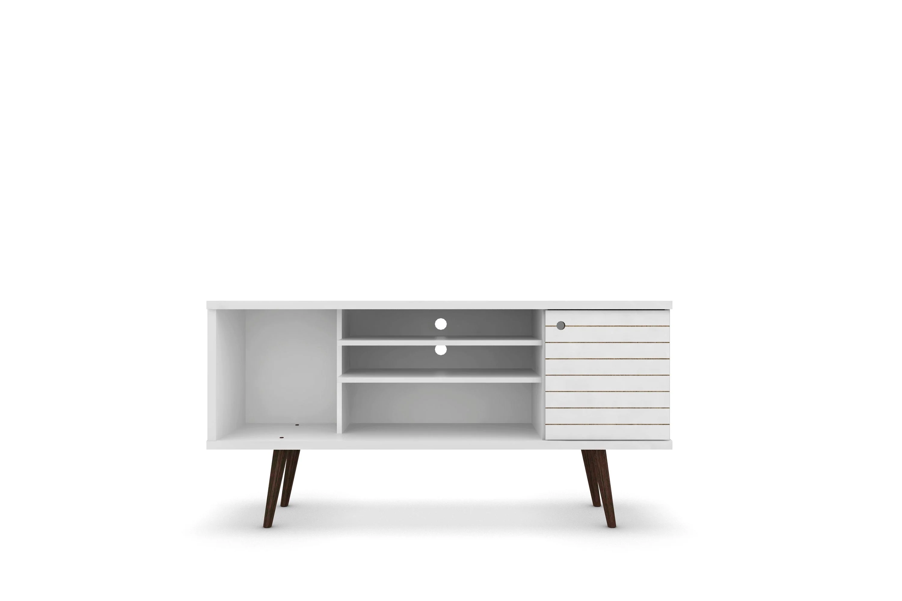 Liberty 53.14" Mid-Century Modern TV Stand in White - Image 7