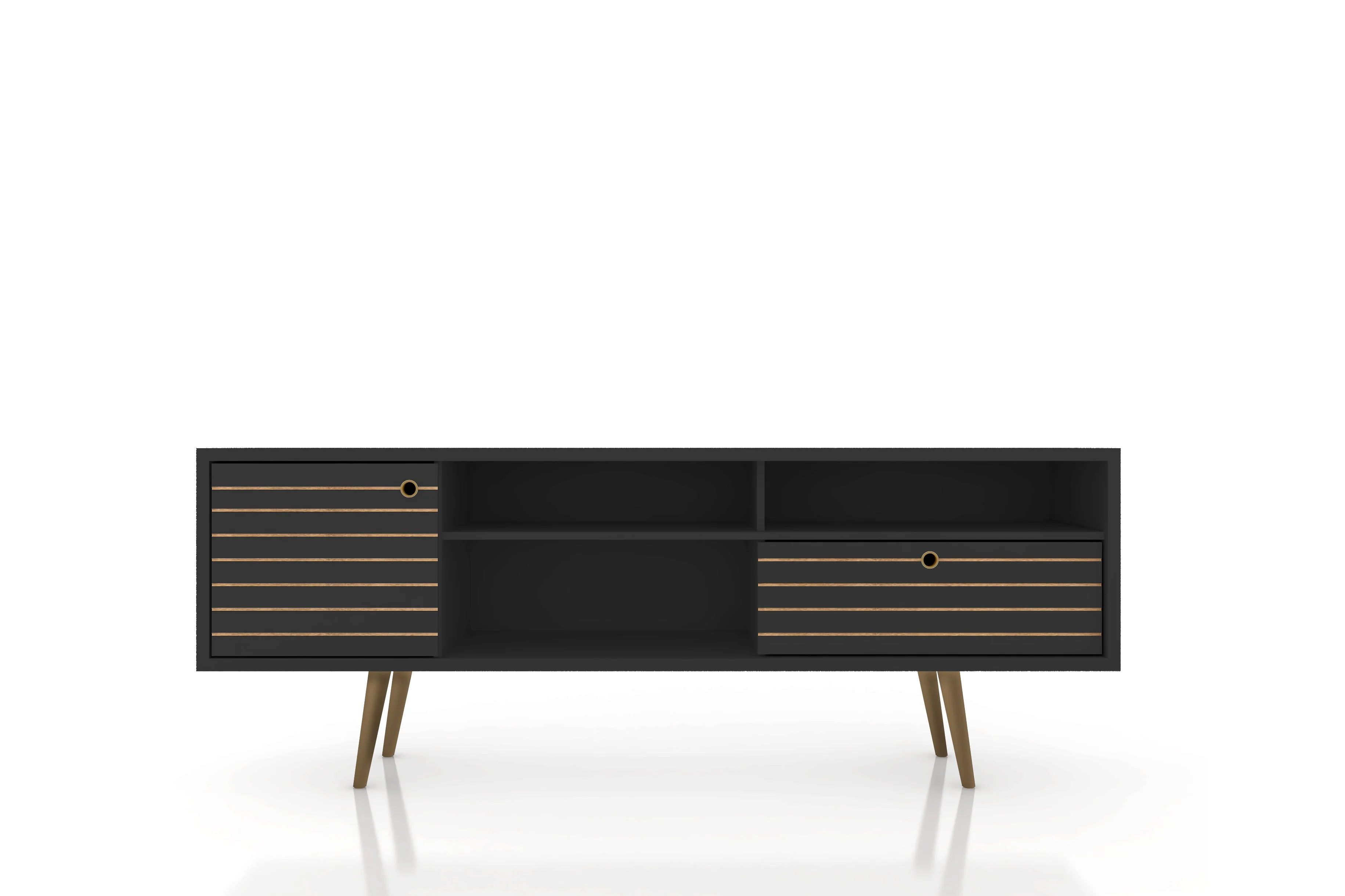 Liberty 70.86" Mid-Century Modern TV Stand in Black - Image 8