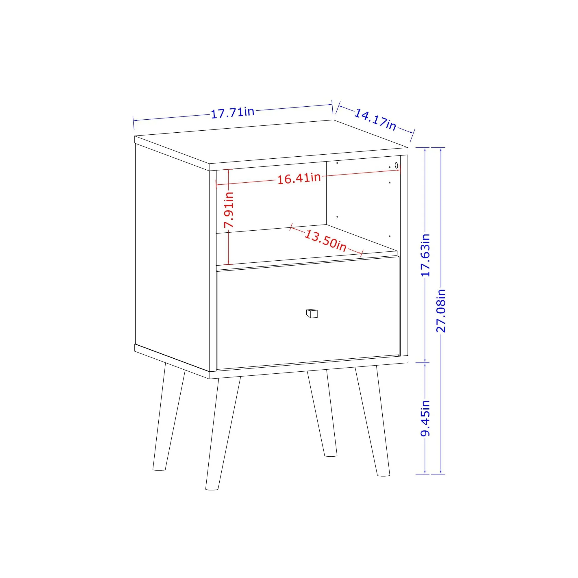 Liberty Mid-Century Modern Nightstand 1.0 in White - Image 3