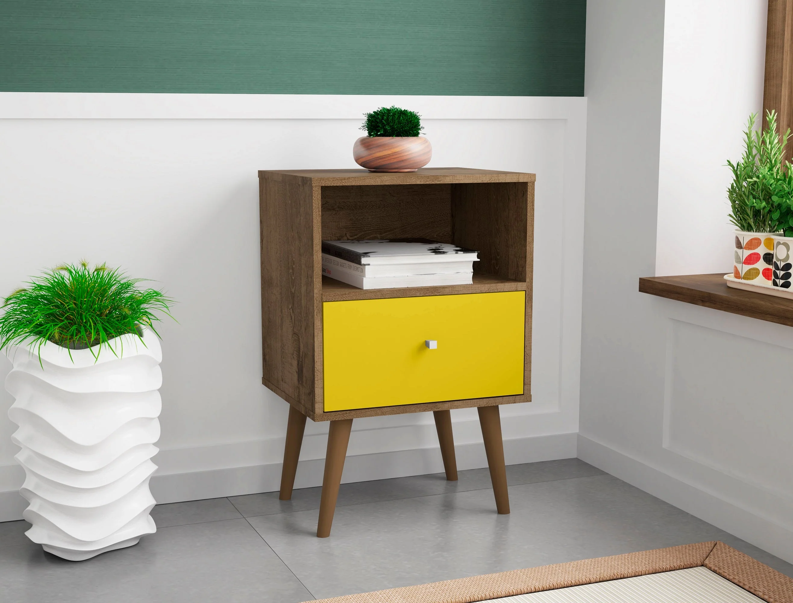 Liberty Nightstand 1.0 in Rustic Brown and Yellow - Image 2