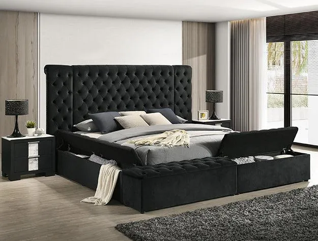 Liliana King Black Panel Bed - Image 5