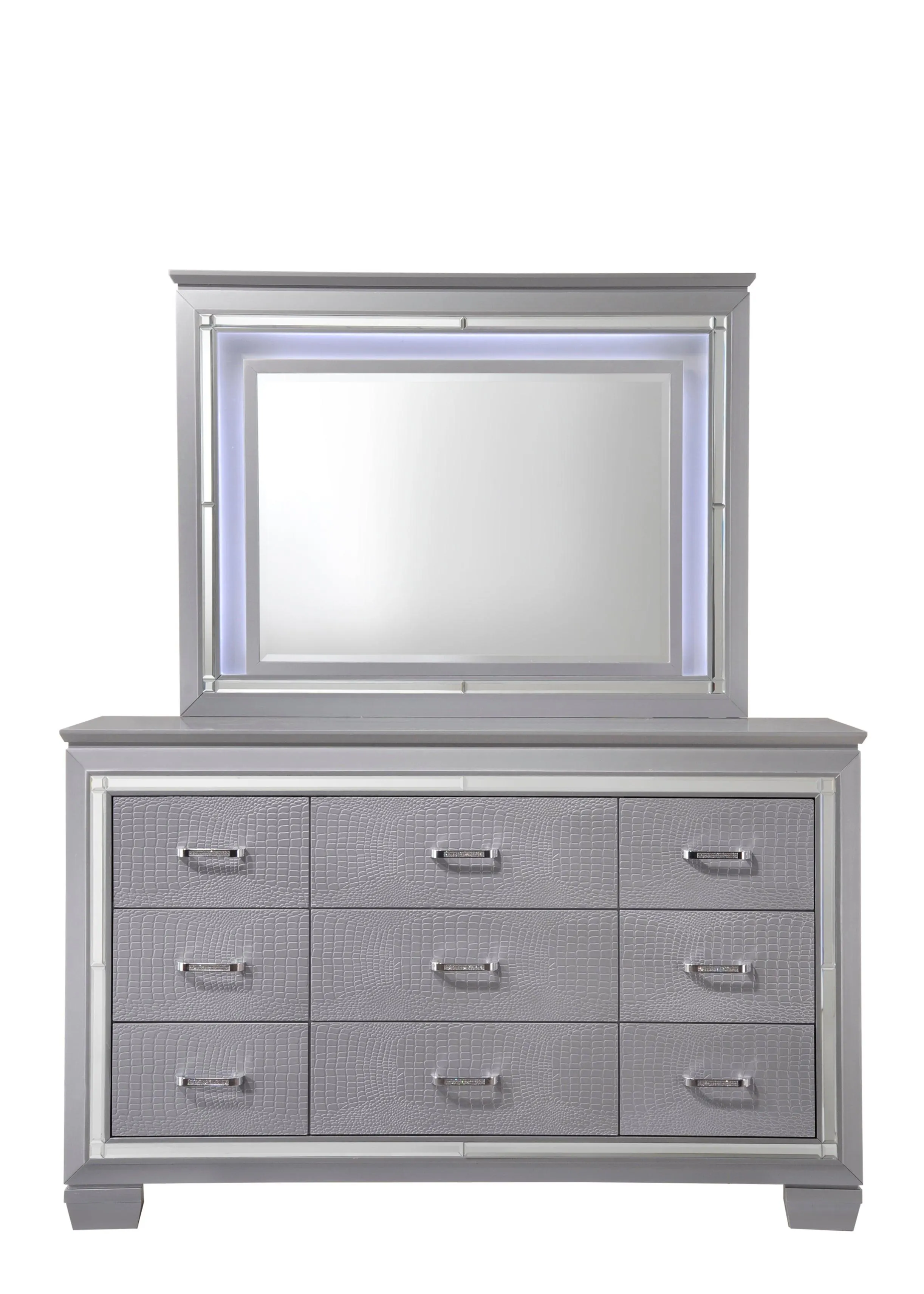 Lillian Silver LED Upholestered Bedroom Set - Image 15