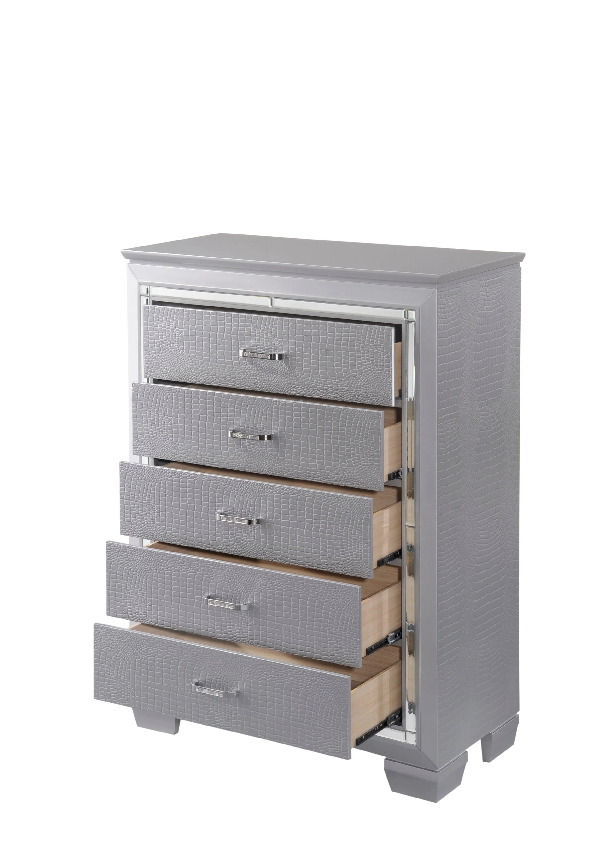 Lillian Silver LED Upholestered Bedroom Set - Image 20