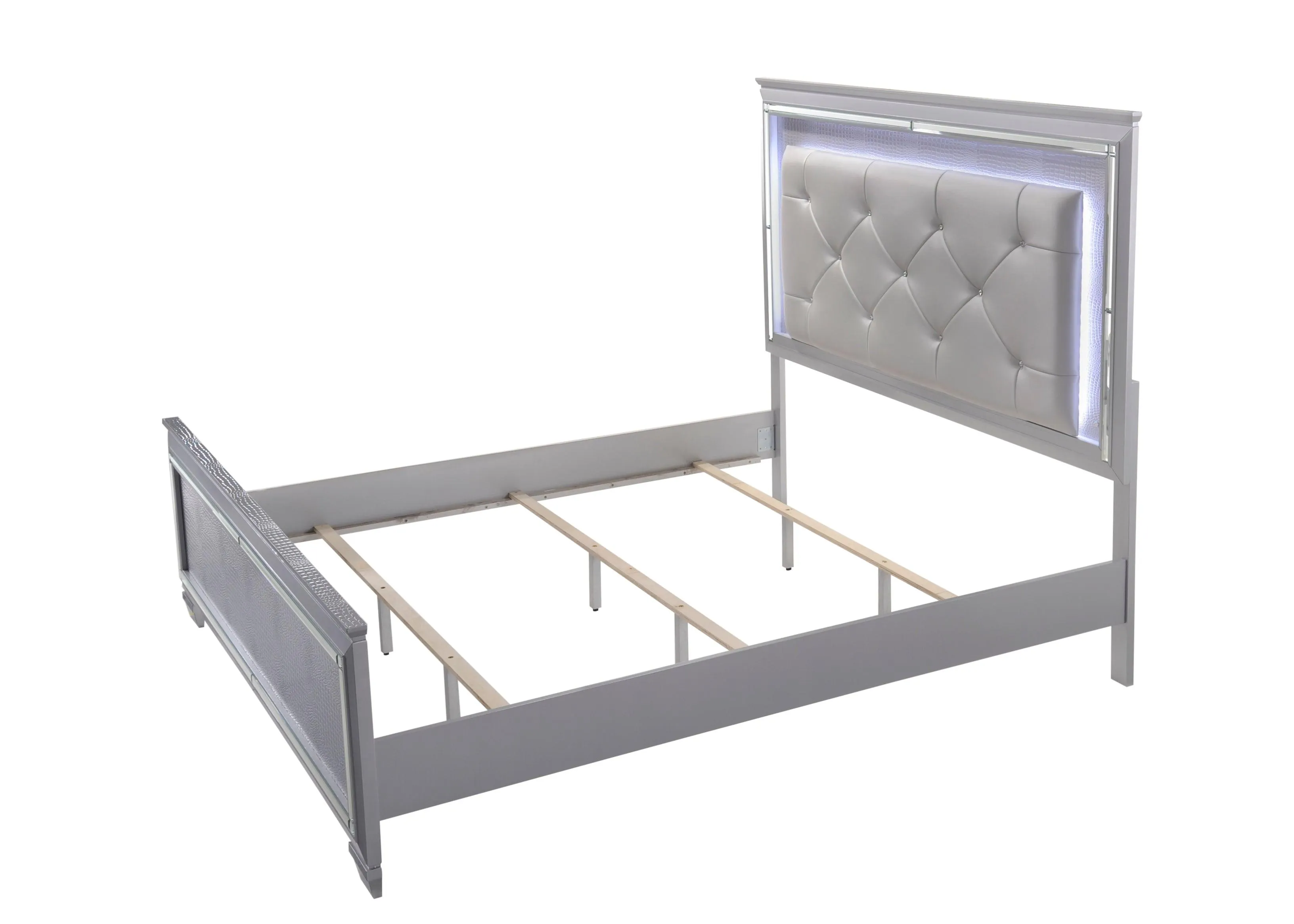 Lillian Silver LED Upholestered Bedroom Set - Image 22