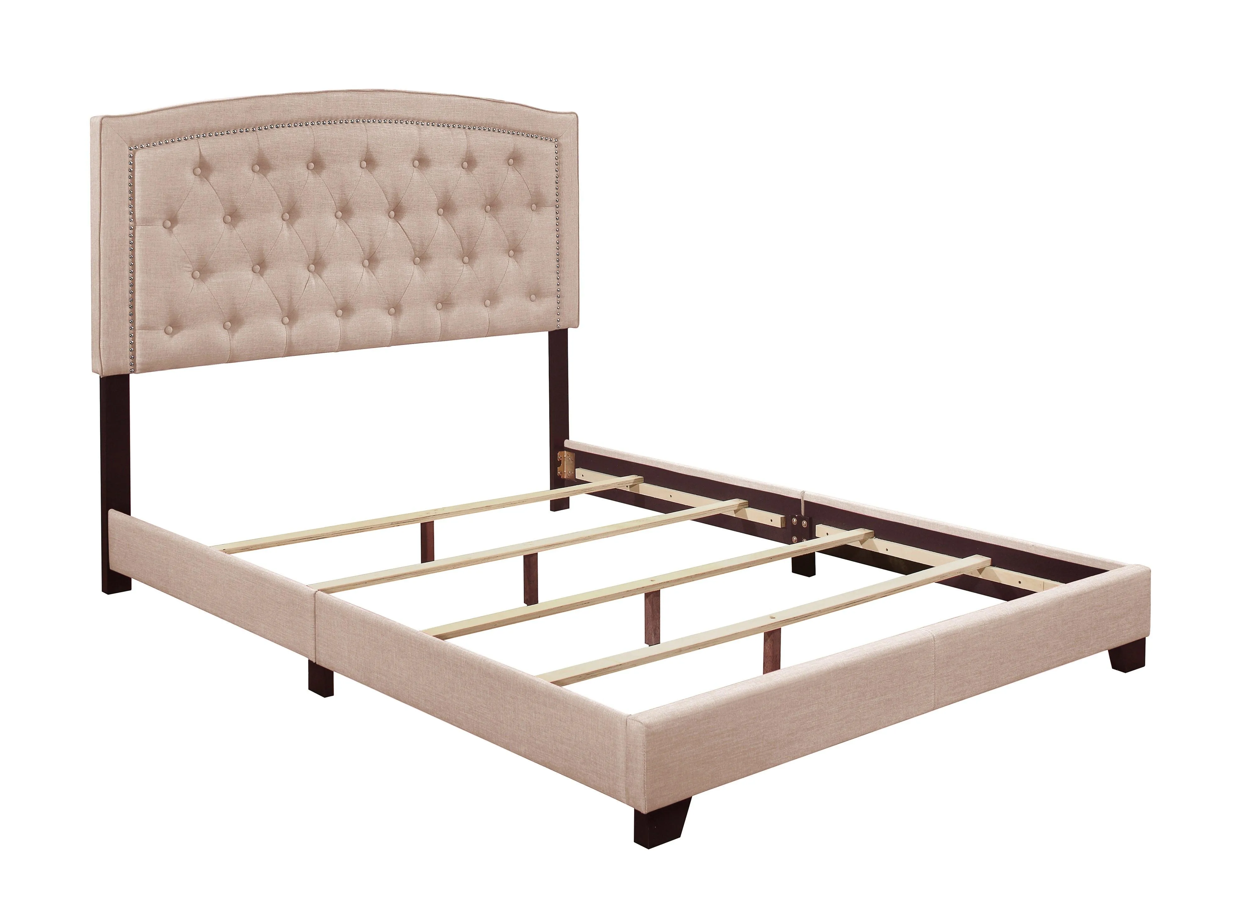 Linda Beige Queen Upholstered Bed - Image 2