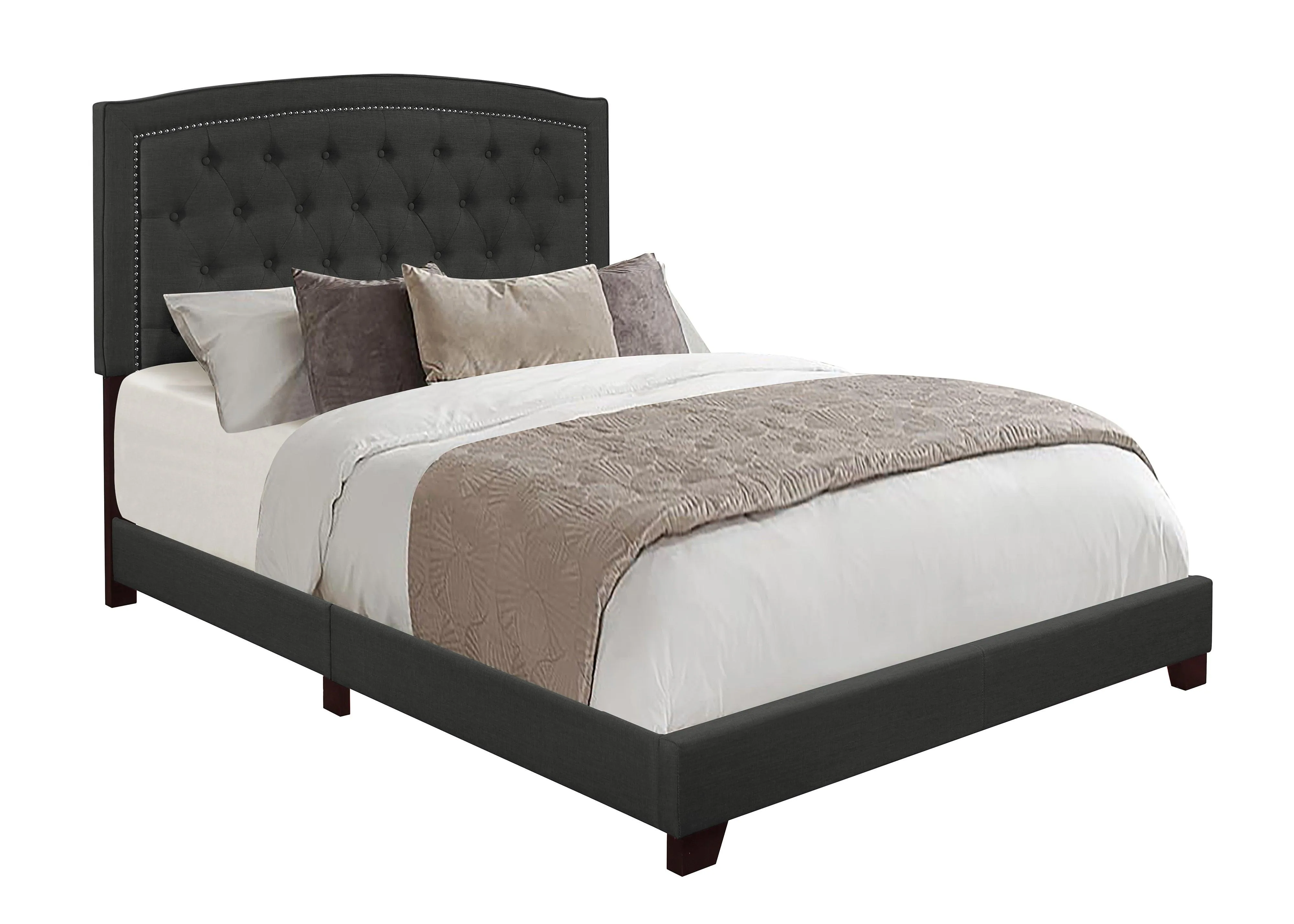 Linda Dark Gray Full Upholstered Bed - Image 2