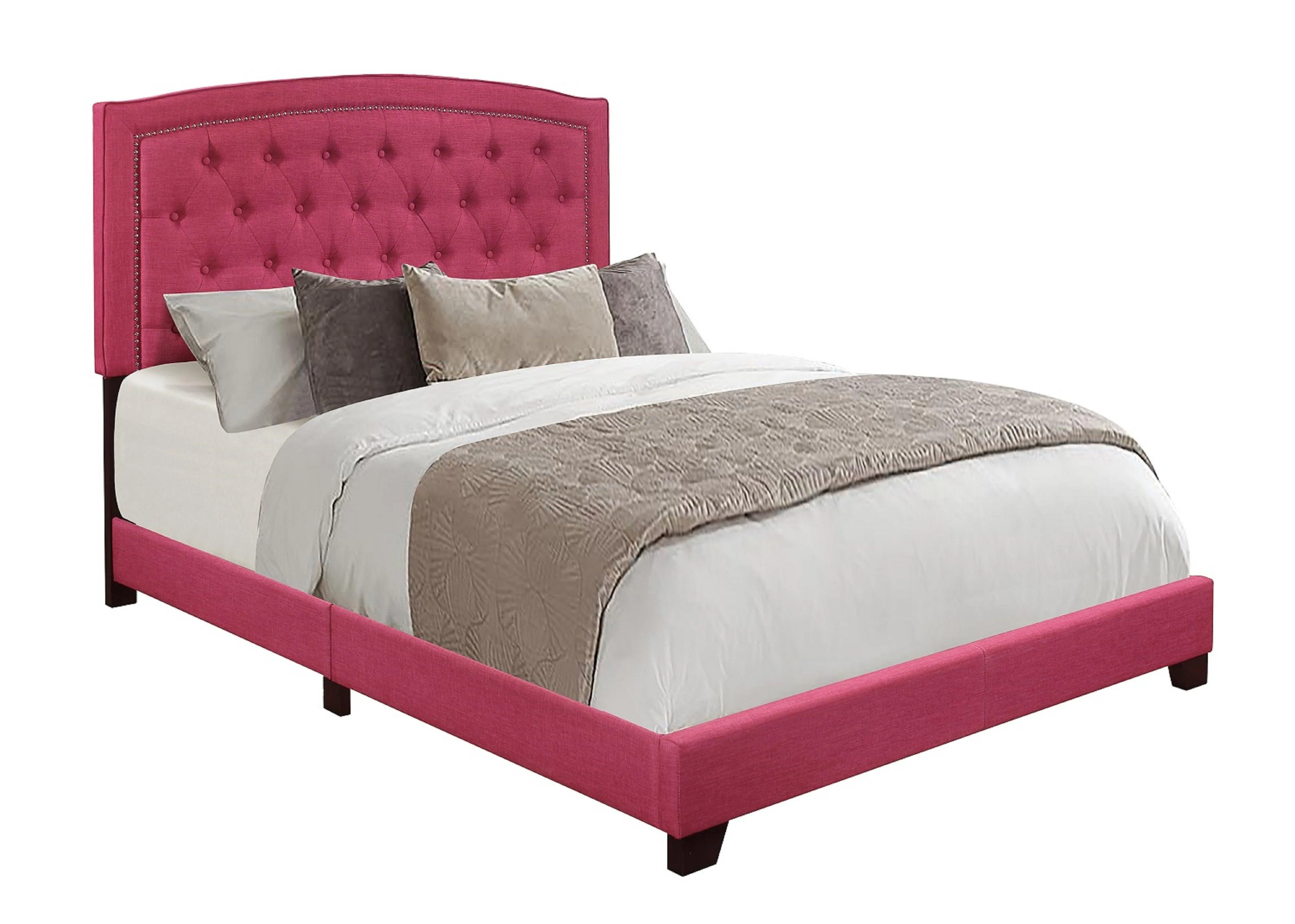 Linda Pink Queen Upholstered Bed - Image 3