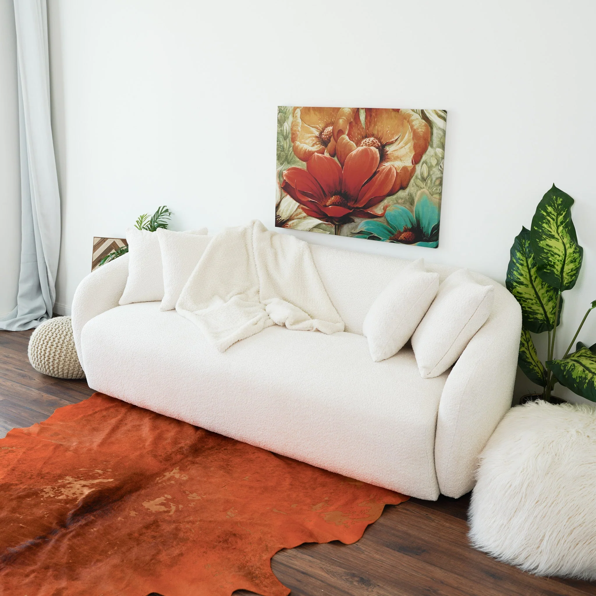 Linden Ivory Boucle Sofa - Image 3