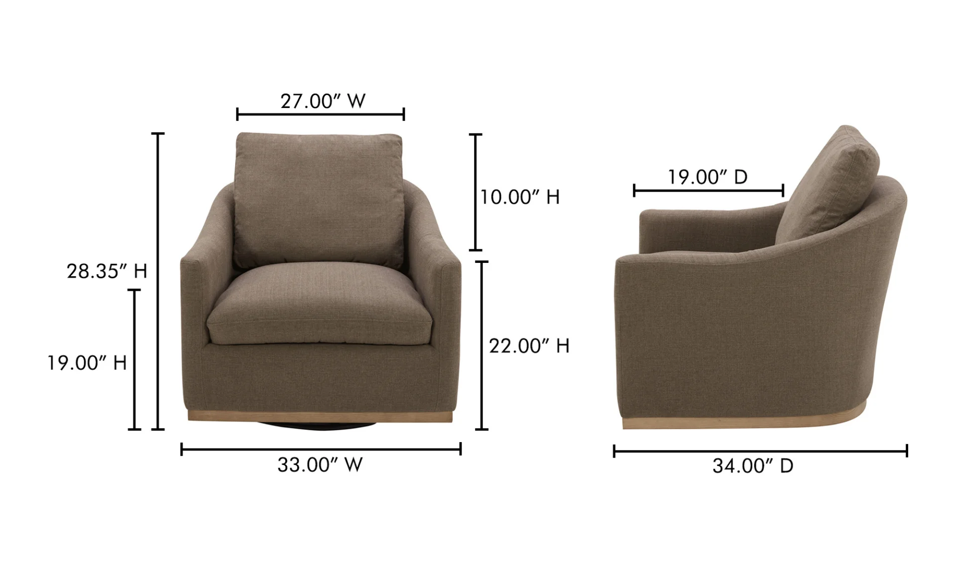 Linden Swivel Chair Soft Taupe - Image 10