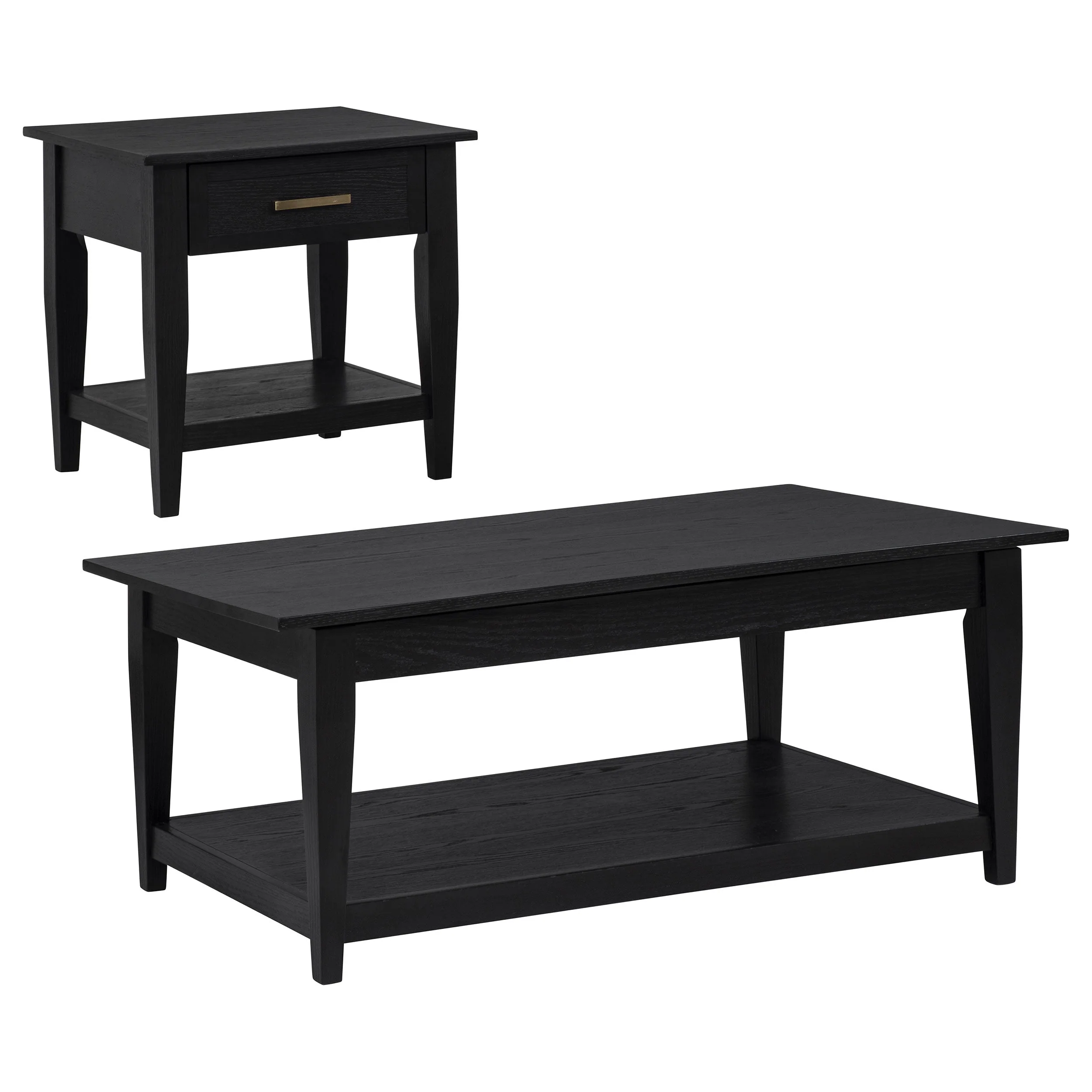 Lindenton Black 2-piece Wood Lift-Top Coffee and End Table Set - Image 3