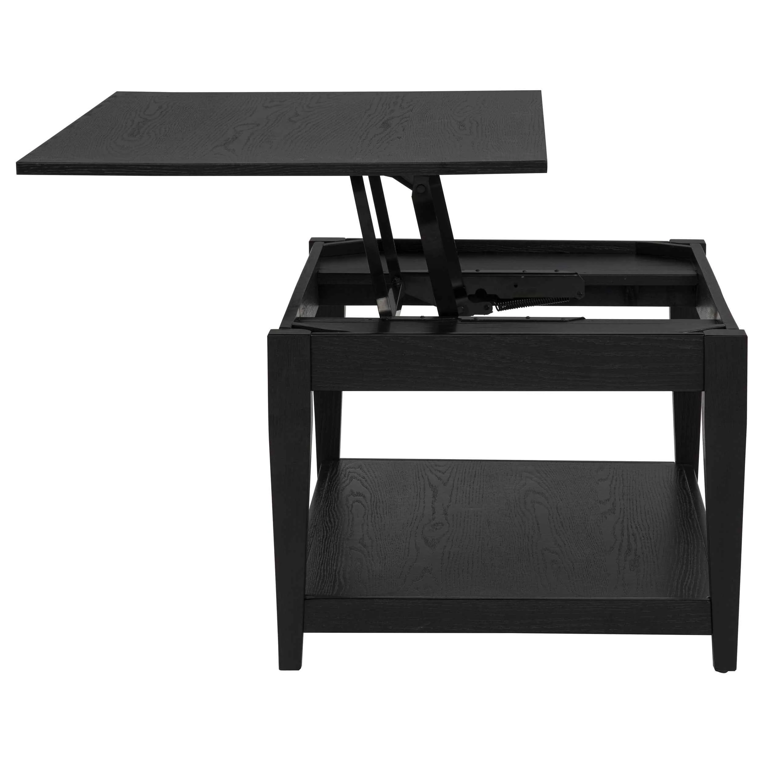 Lindenton Black Lift-Top Occasional Cocktail Coffee Table - Image 10