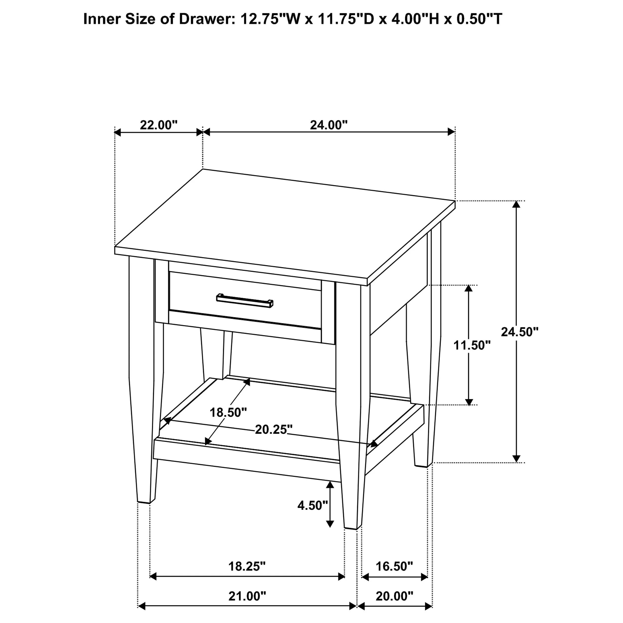 Lindenton Blonde 1-drawer Wood Occasional Side End Table - Image 11