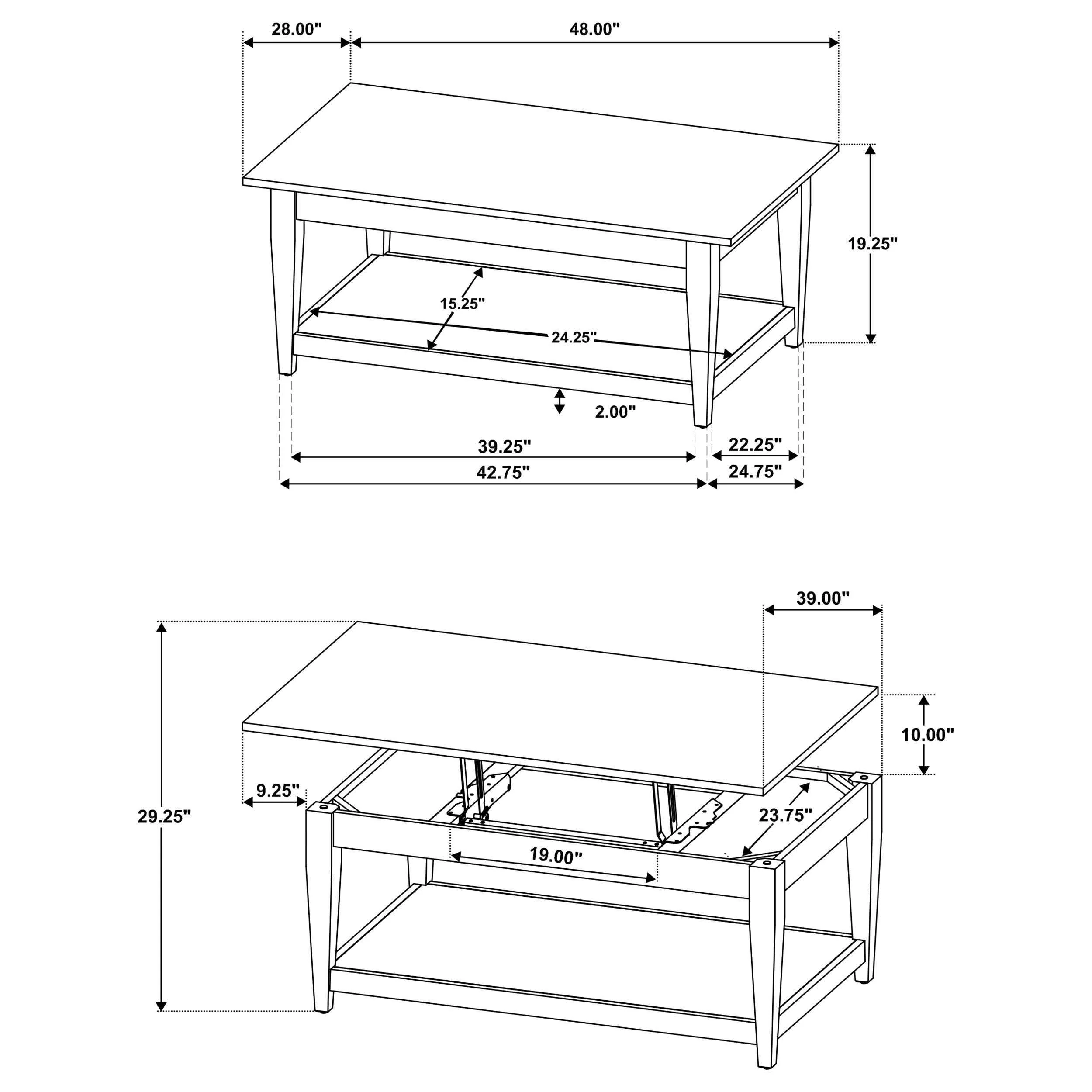 Lindenton Blonde 2-piece Wood Lift-Top Coffee and End Table Set - Image 13