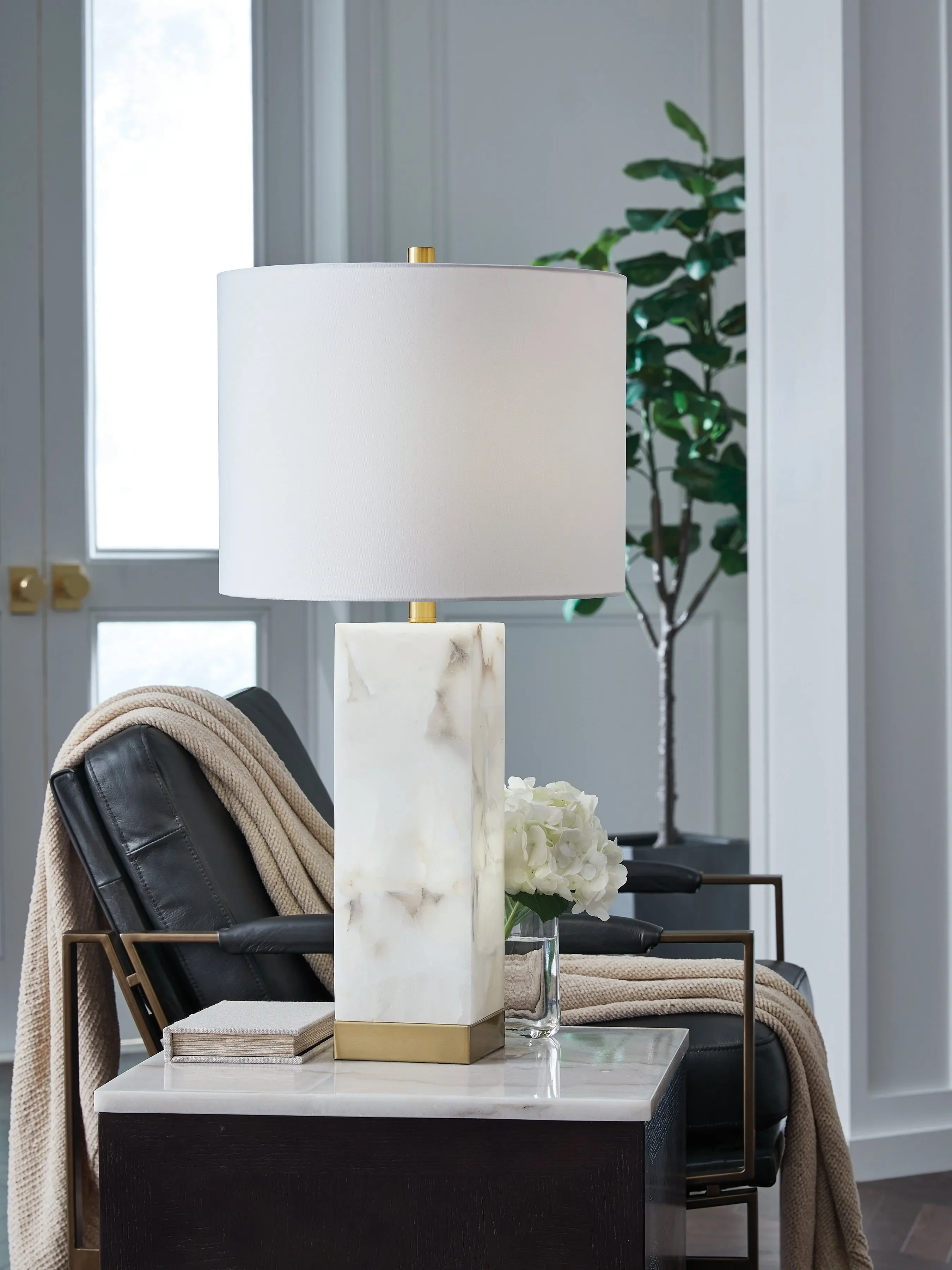 Linderfield White/Gold Finish Table Lamp
