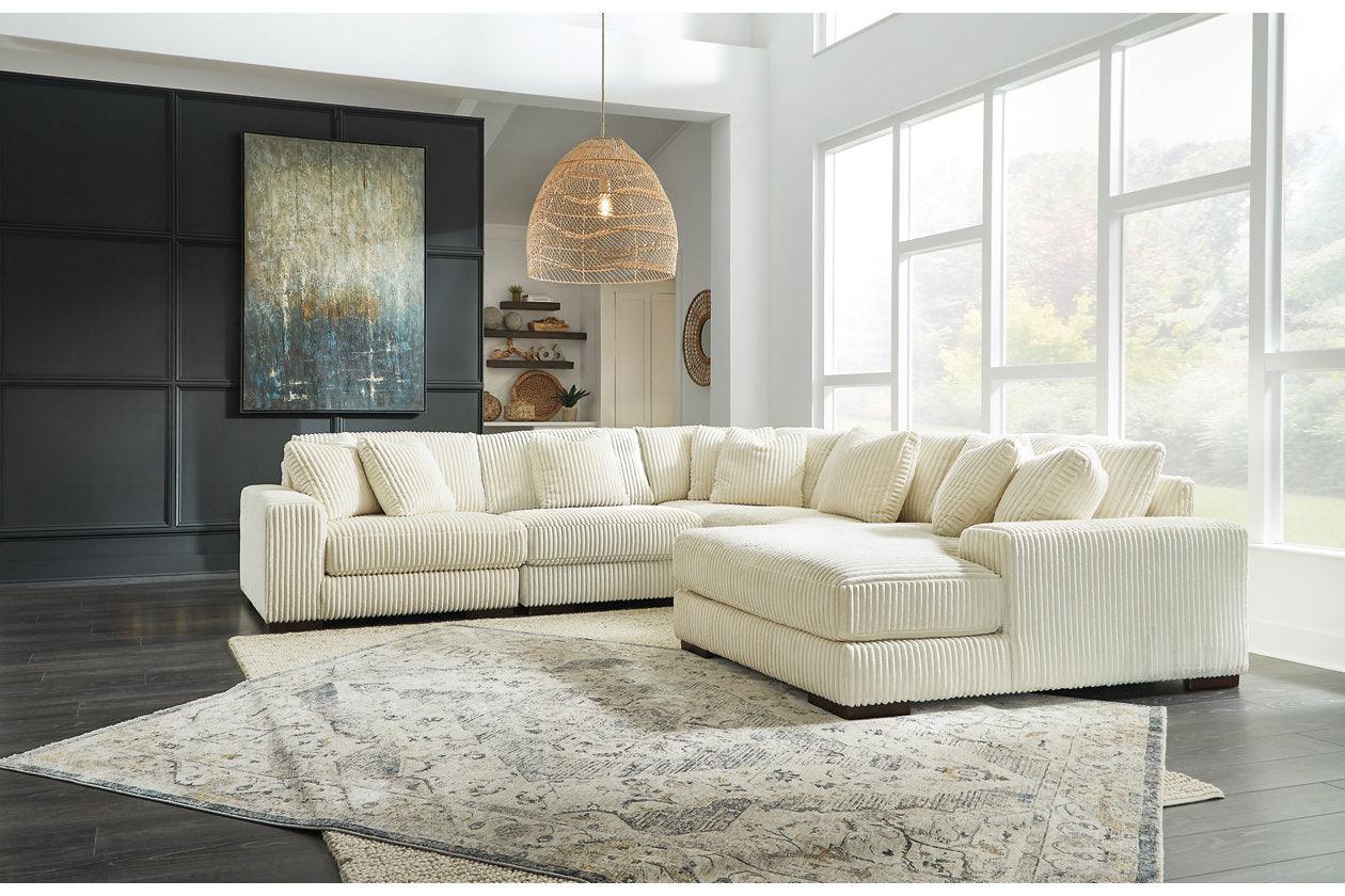 Lindyn Ivory 5-Piece Right Arm Facing Modular Chaise Sectional