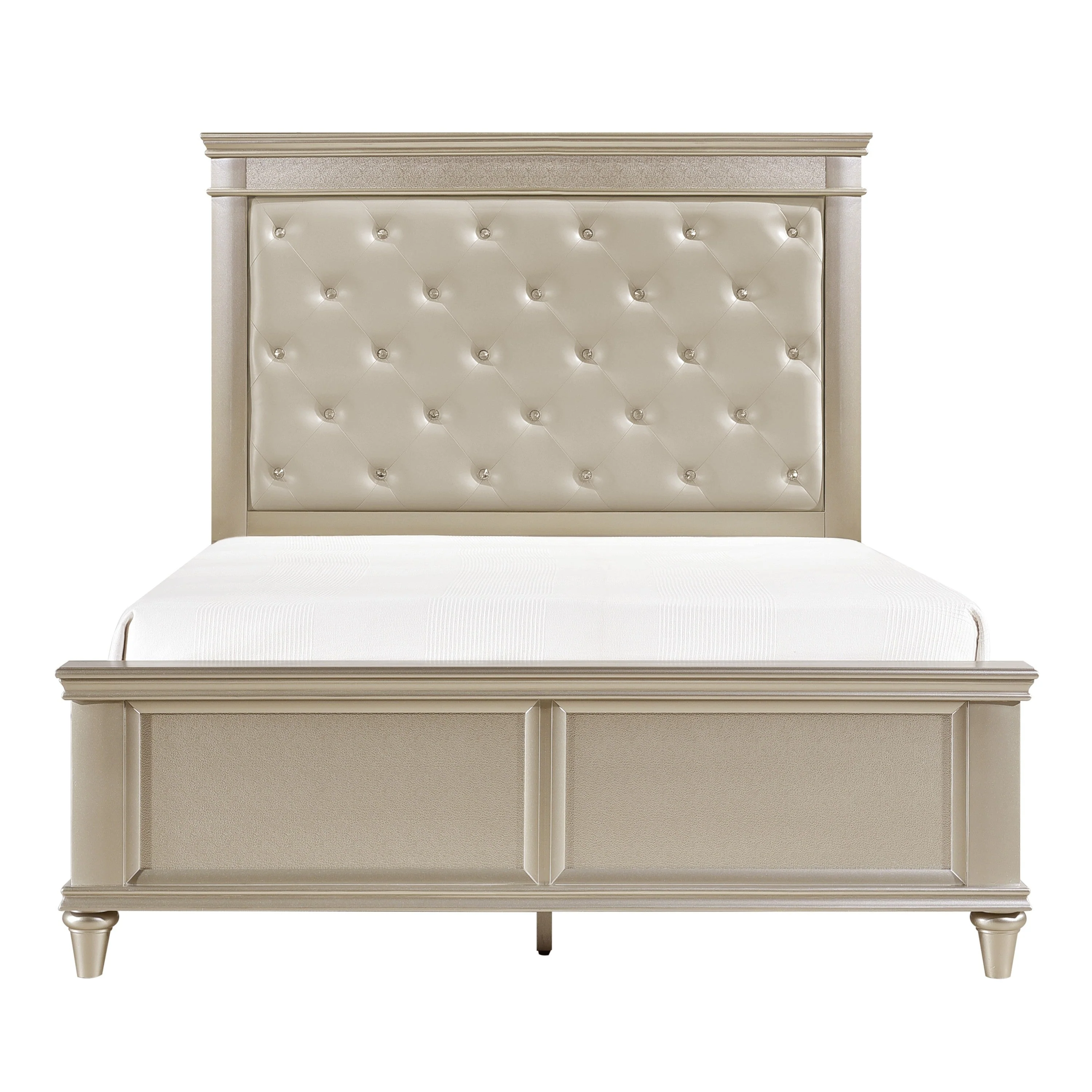 Linna Beige California King Upholstered Platform Bed - Image 10