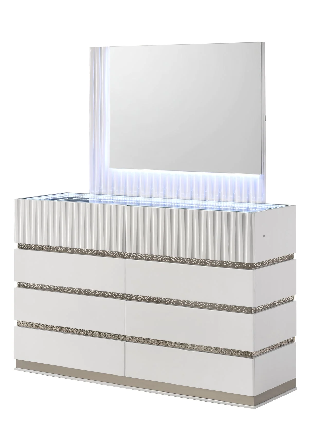 Lisbon White Platform Bedroom Set - Image 8