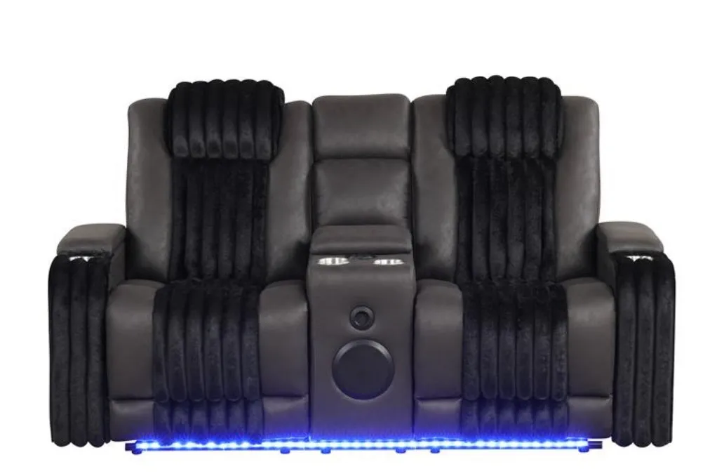 Lita Black Reclining Living Room Set - Image 3