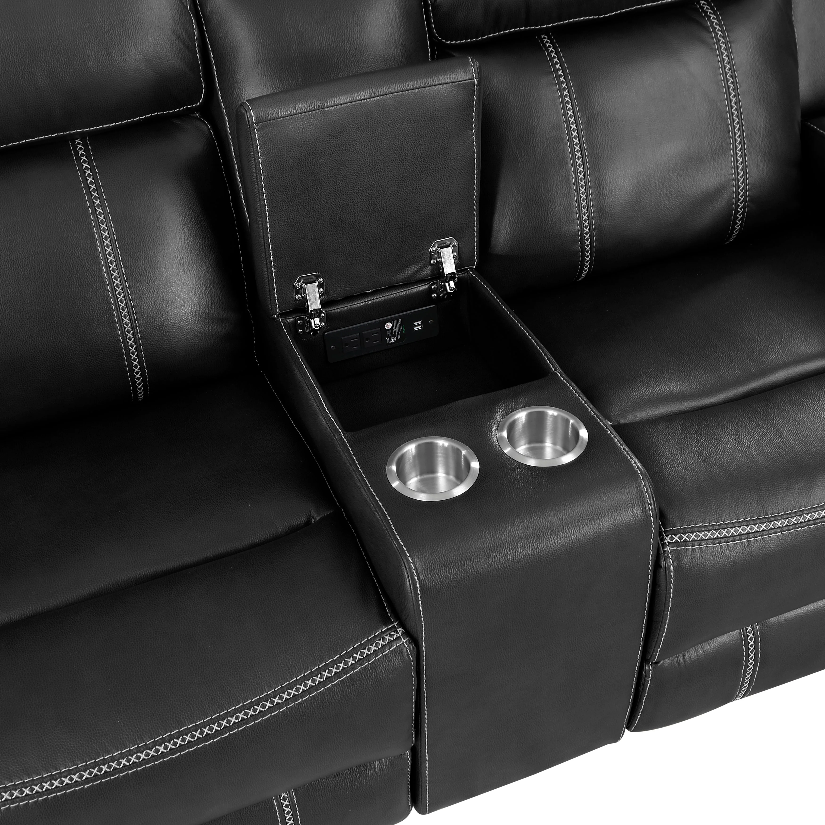 Littleton Black Double Reclining Living Room Set - Image 13