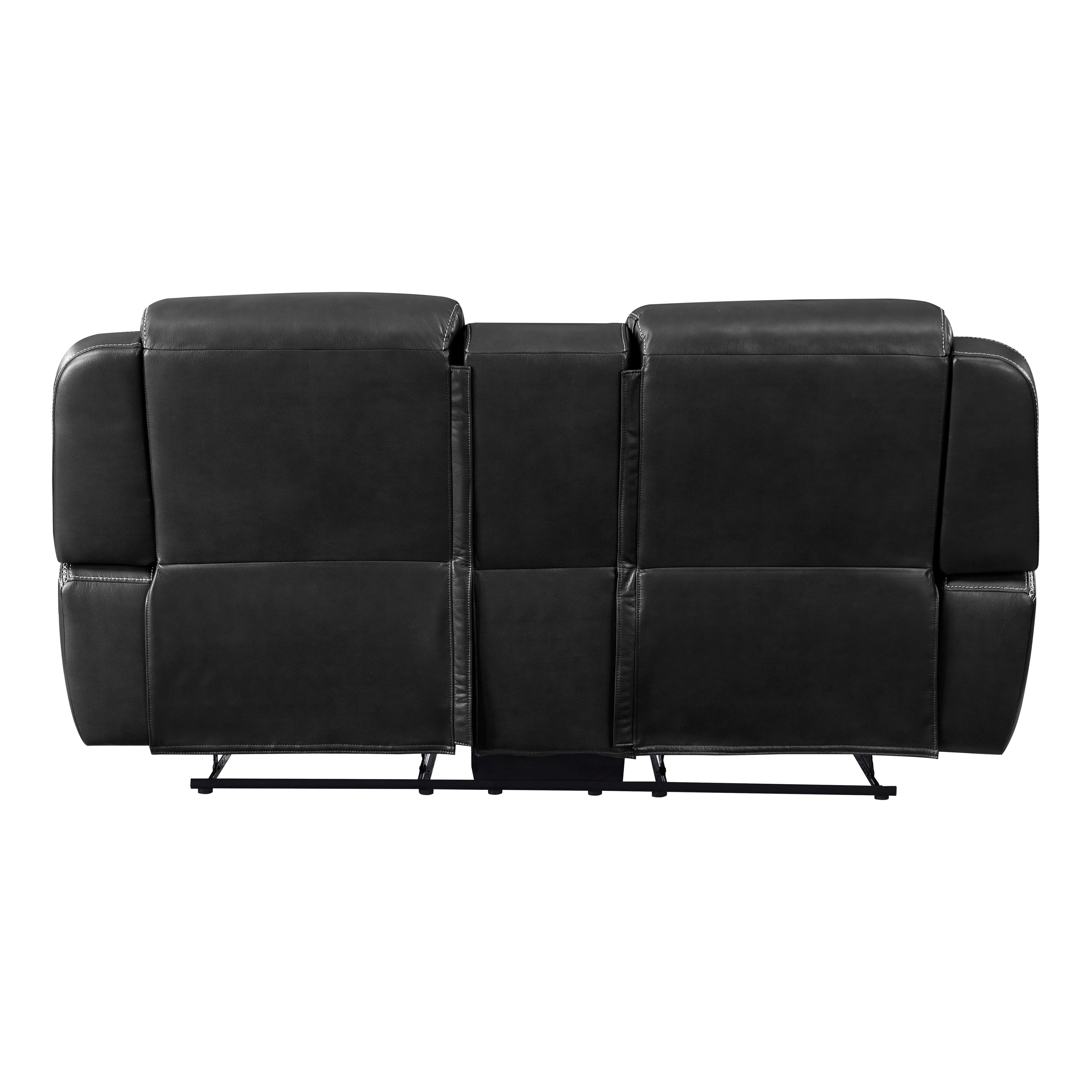 Littleton Black Double Reclining Loveseat with Center Console - Image 3