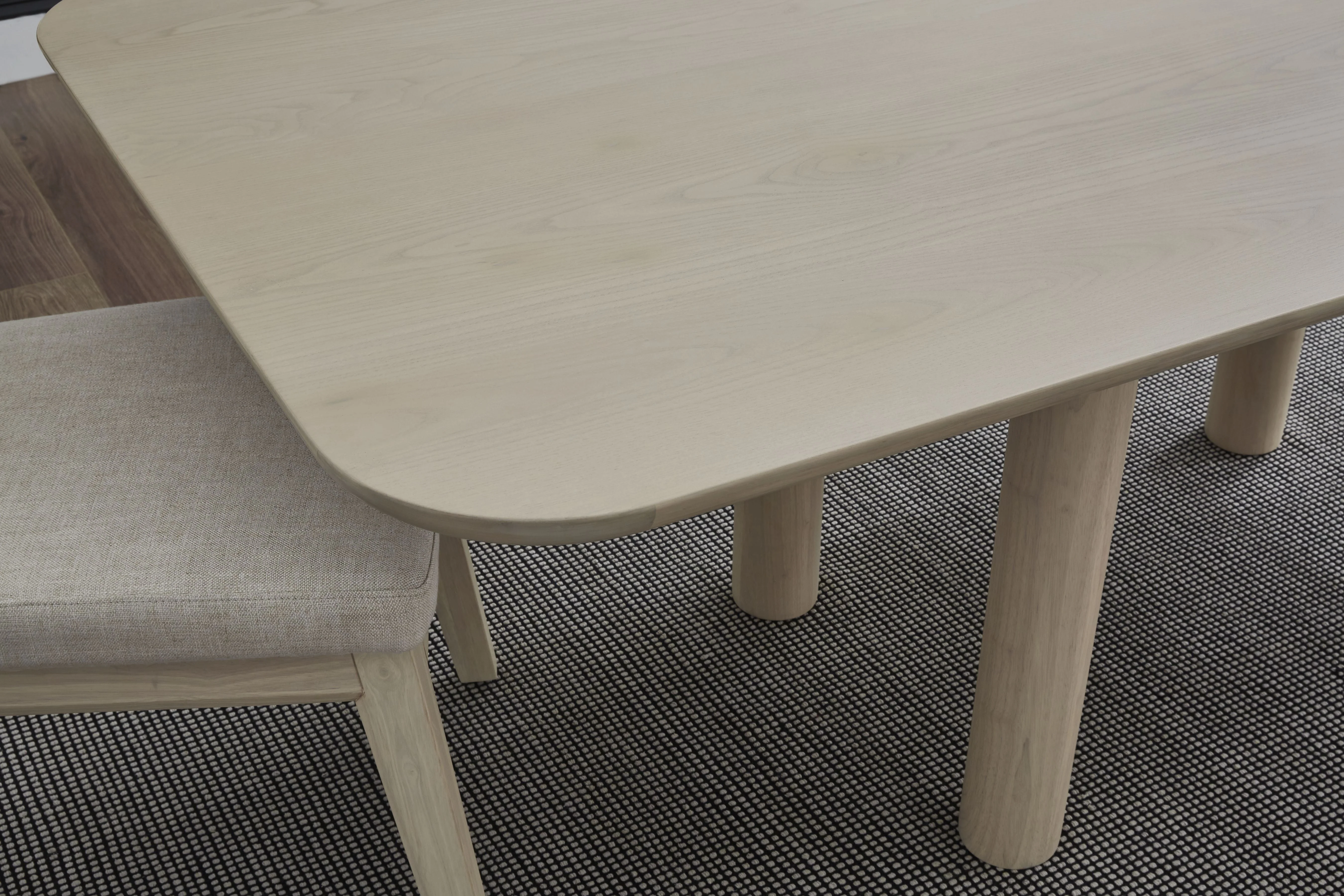 Liv Ash Wood Rectangular Dining Table in White Sand - Image 2
