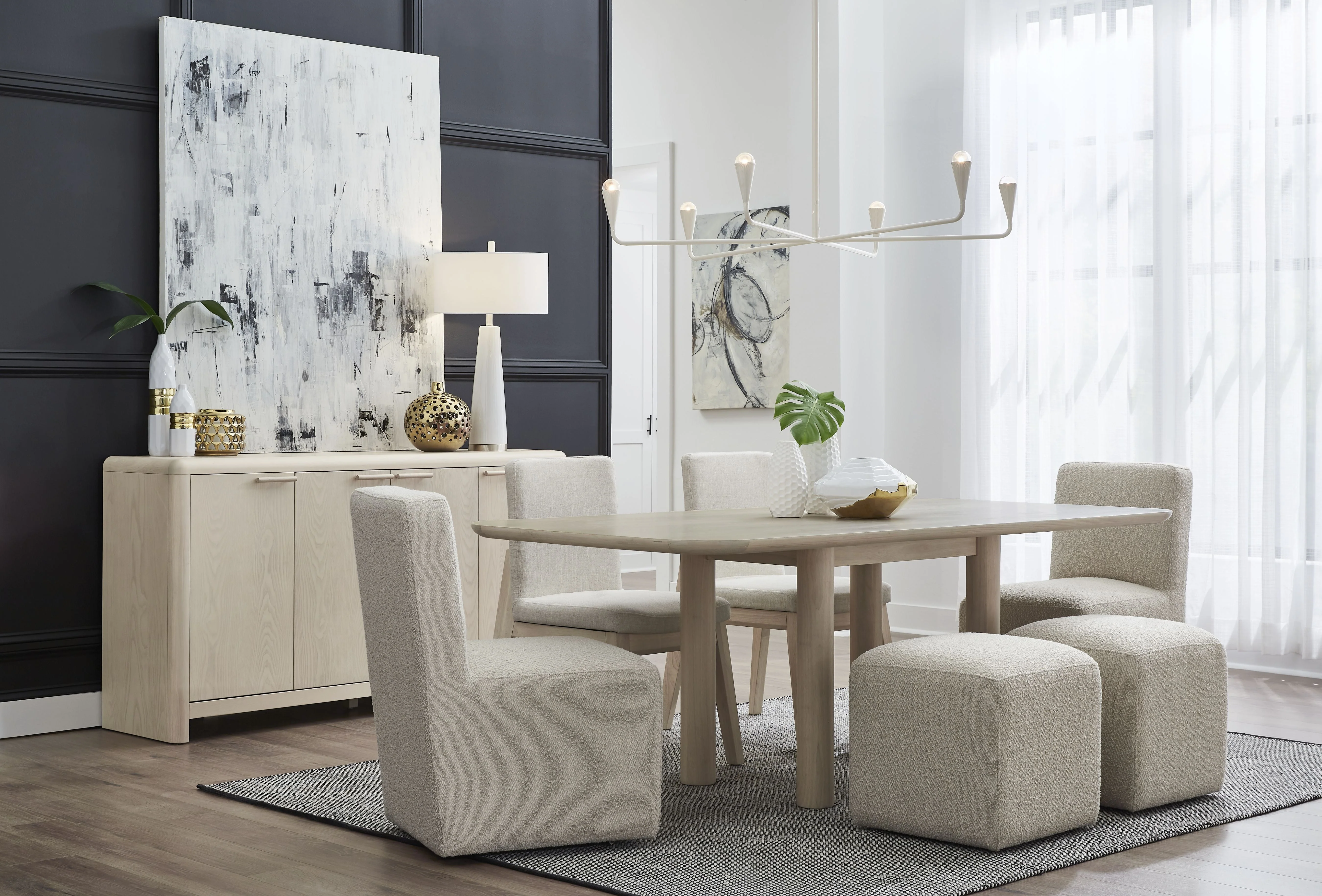 Liv Ash Wood Rectangular Dining Table in White Sand - Image 3