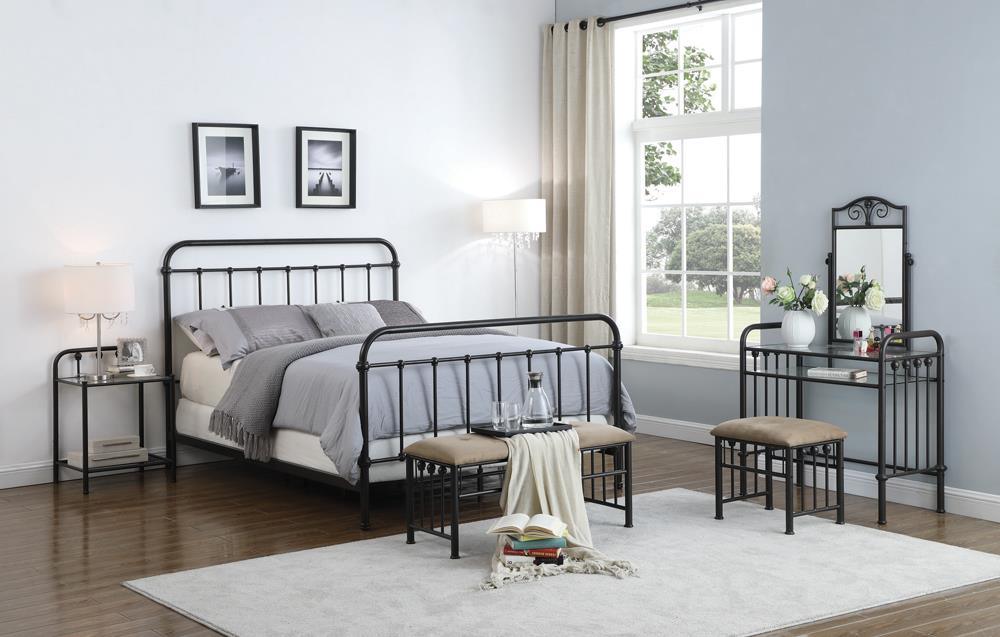 Livingston Dark Bronze Full Panel Metal Bed - Image 3