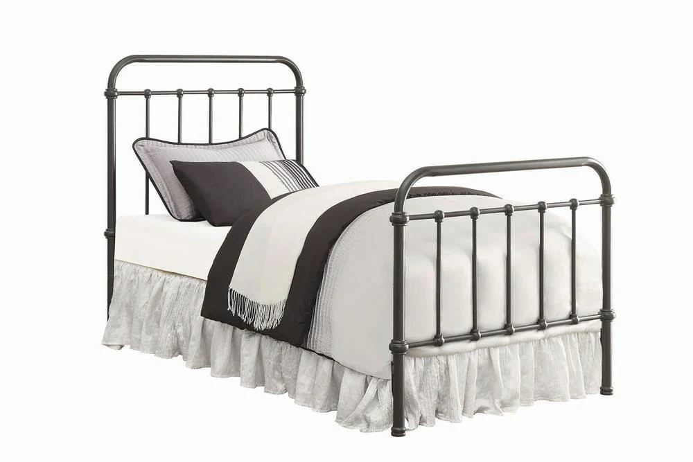 Livingston Dark Bronze Twin Panel Metal Bed - Image 2