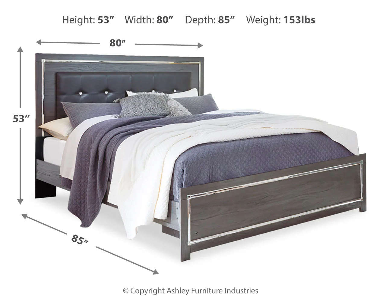 Lodanna Gray LED Upholstered Panel Bedroom Set - Image 25