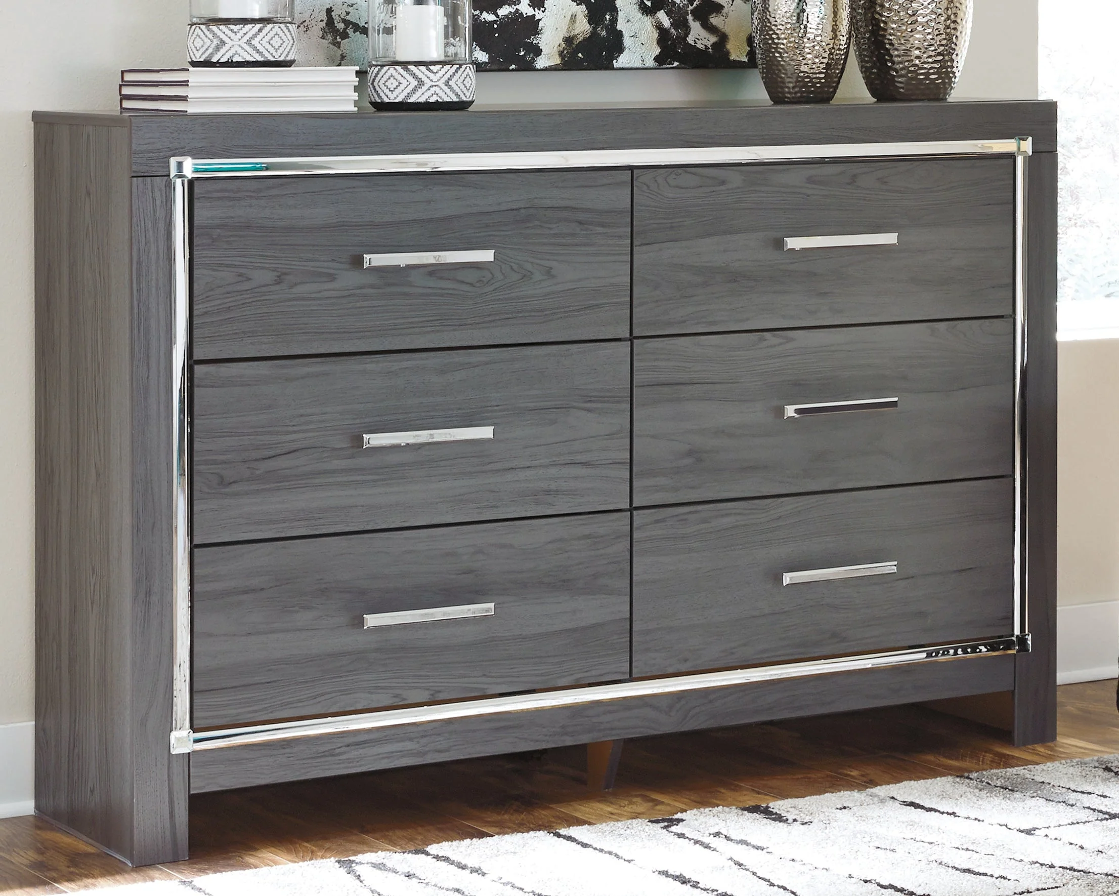 Lodanna Gray LED Upholstered Panel Bedroom Set - Image 26