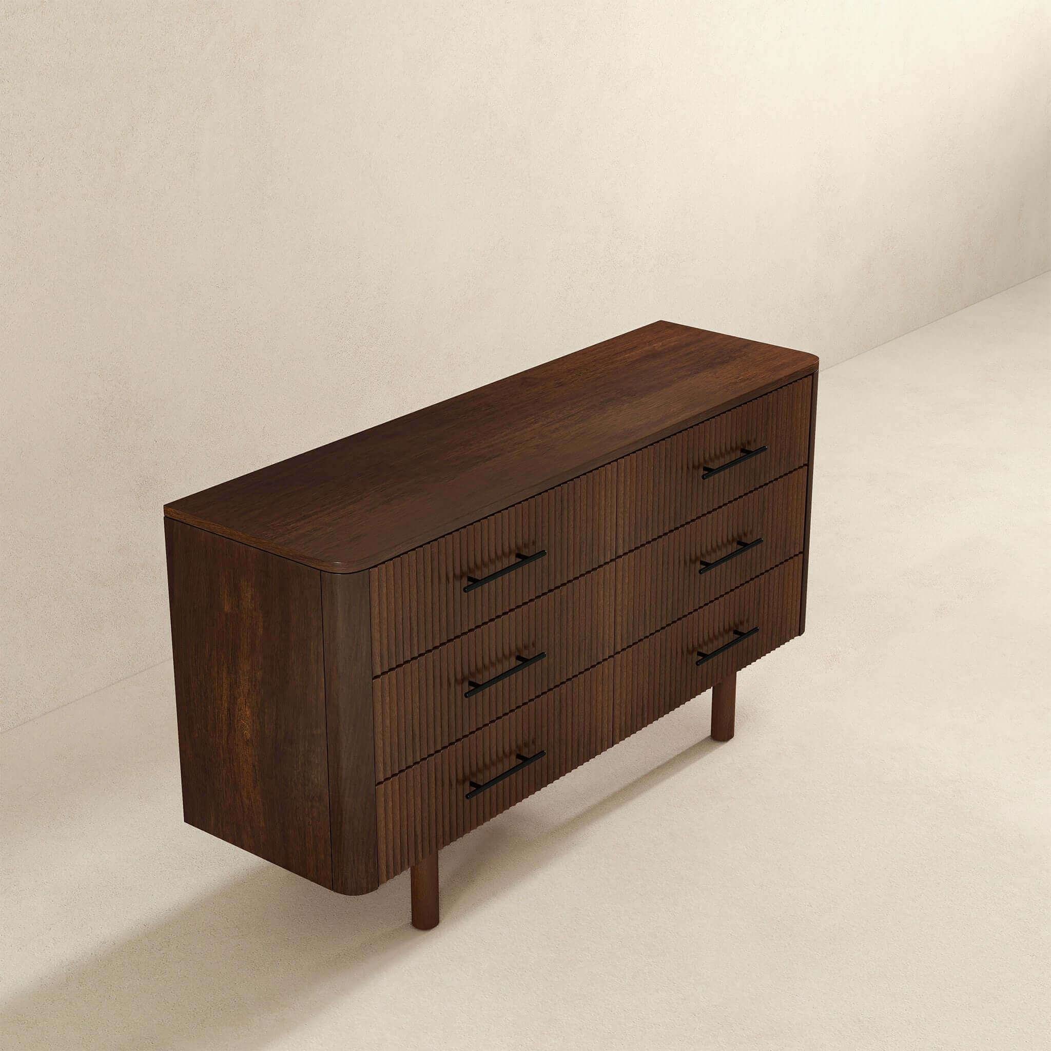 Logan Mid Century Modern Walnut Dresser With 6 Drawers - Image 3