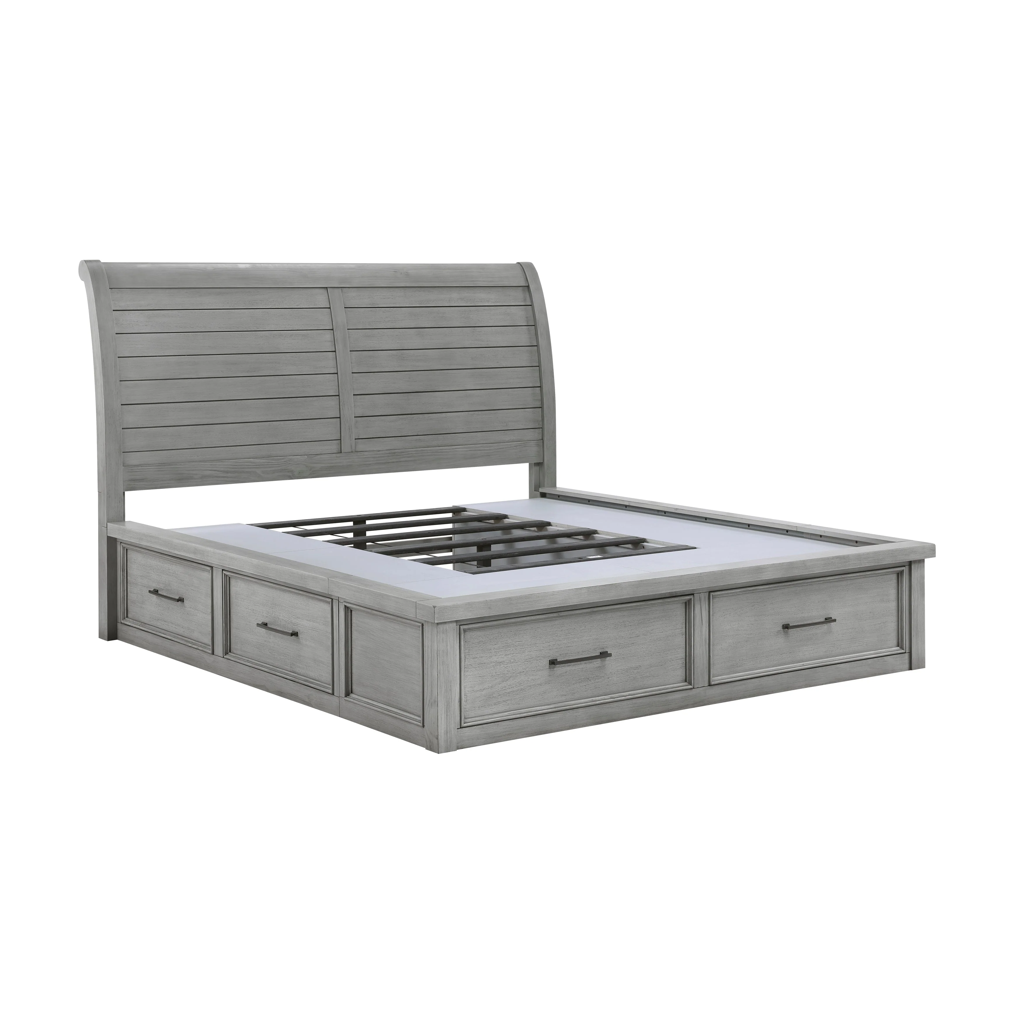 Logandale Antique Gray Sleigh Storage Platform Bedroom Set - Image 5